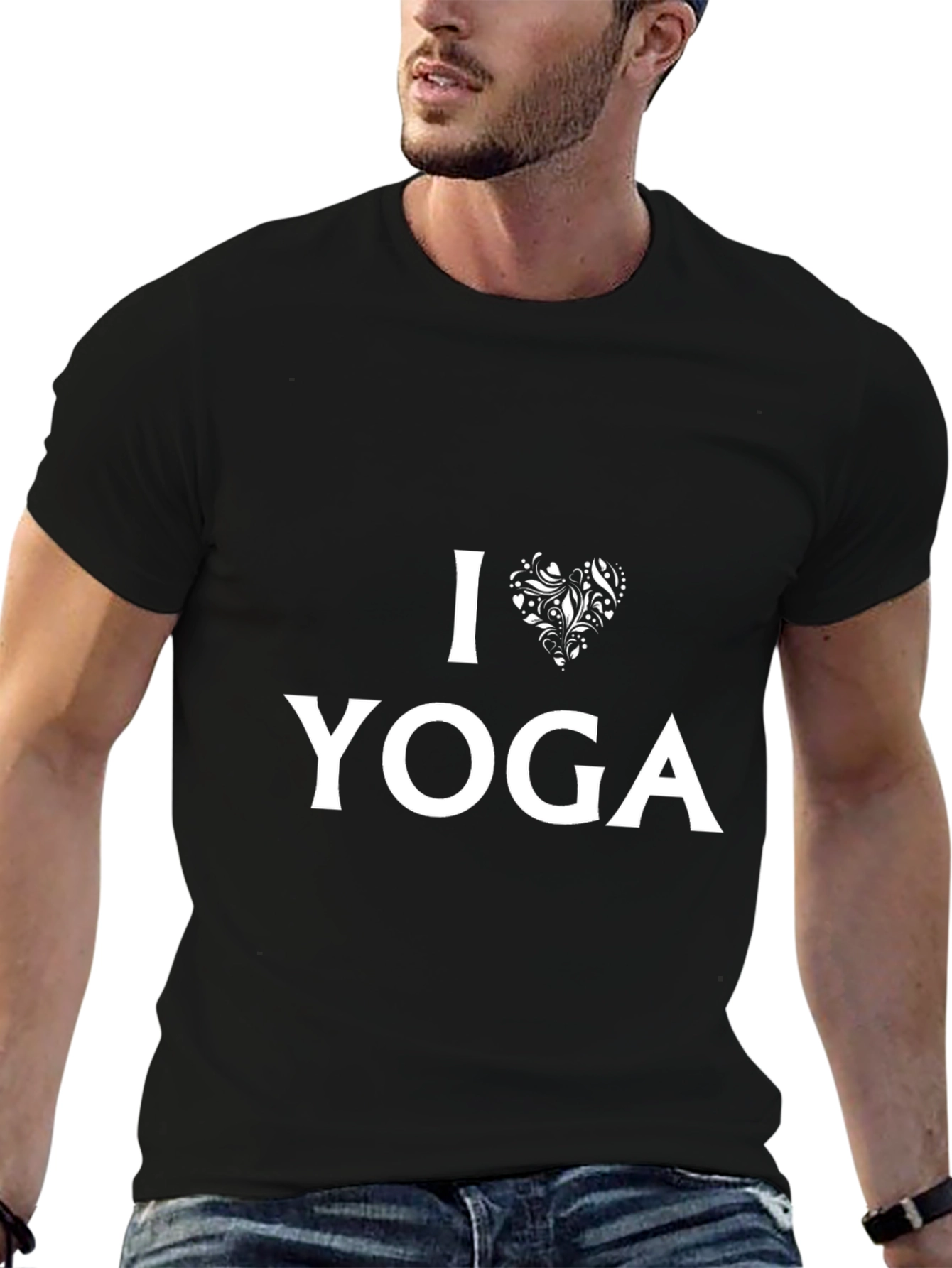 I Heart Yoga Black Graphic Tee Shirt