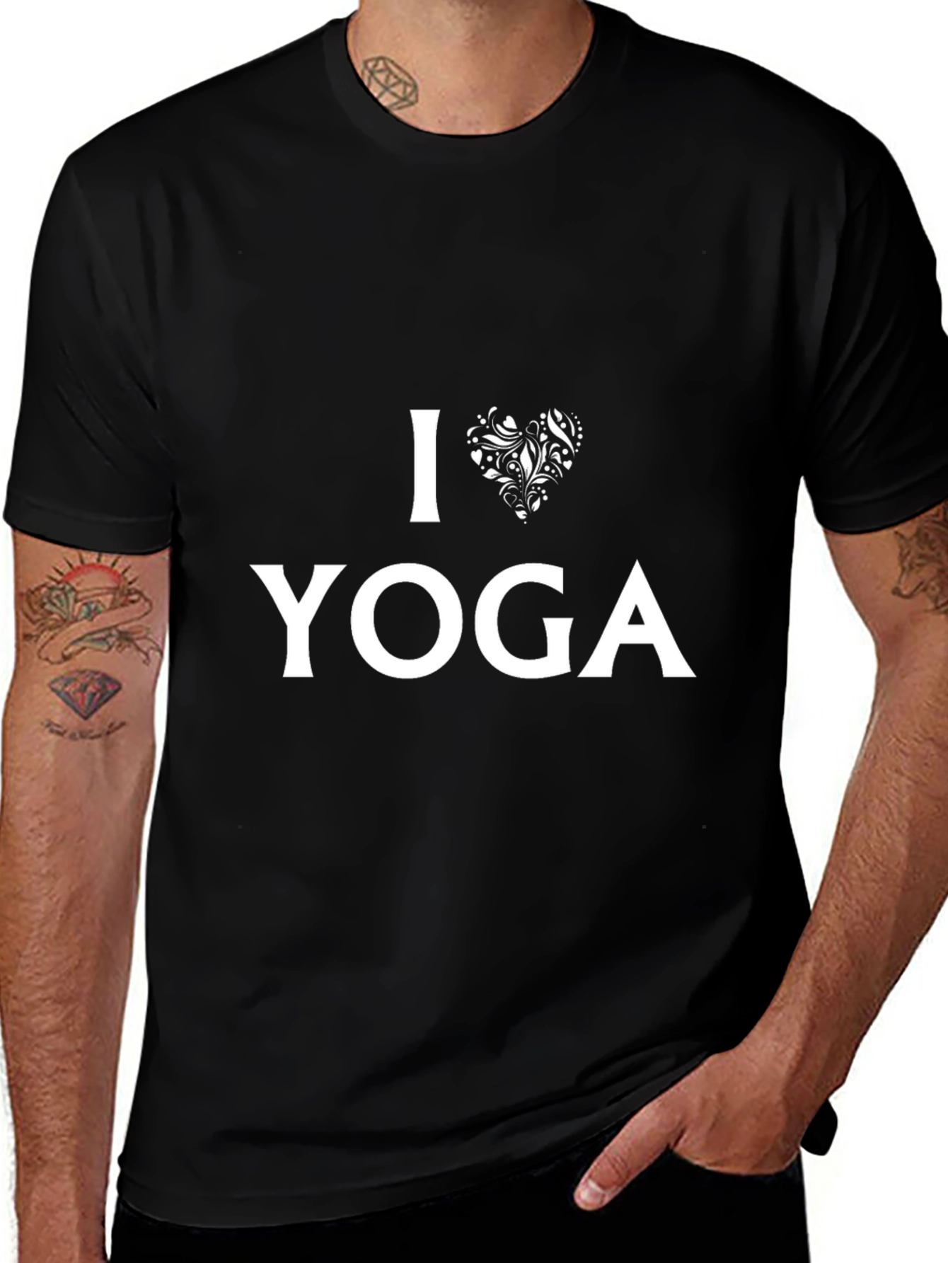 I Heart Yoga Black Graphic Tee Shirt