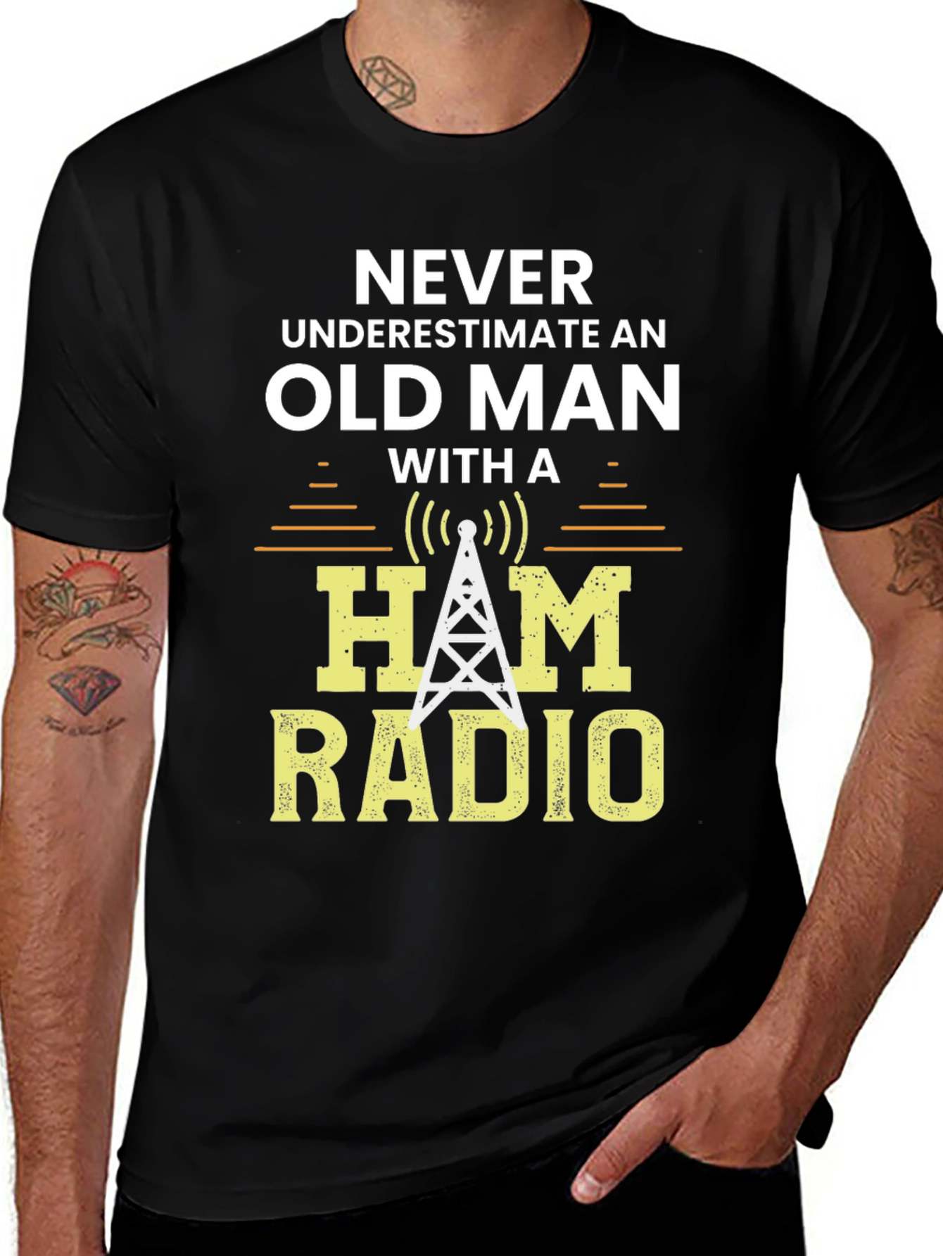 Ham Radio Old Man Graphic T-Shirt