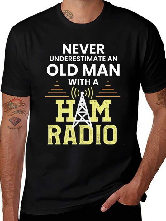 Ham Radio Old Man Graphic T-Shirt