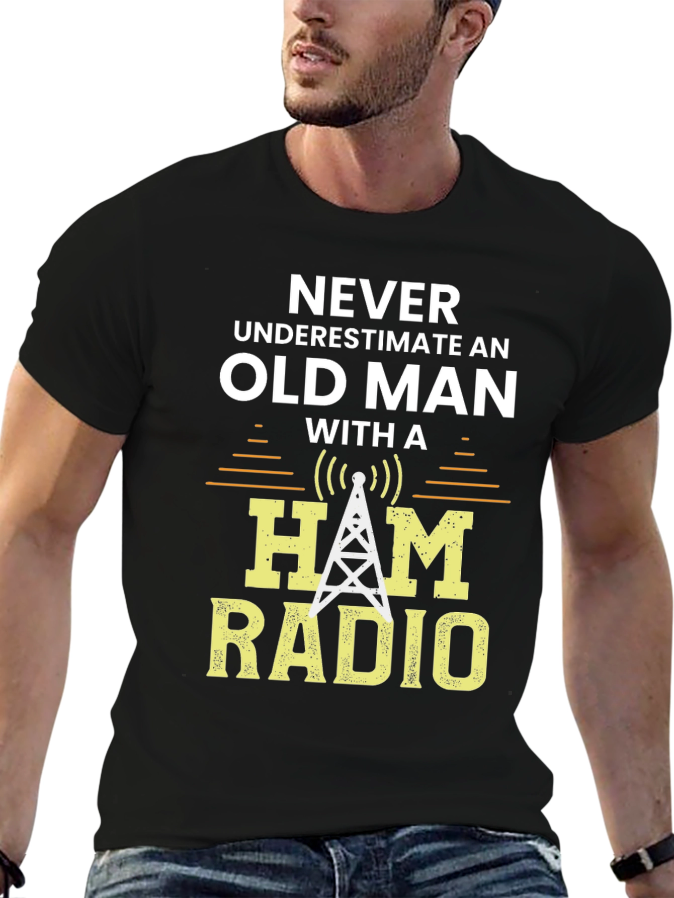 Ham Radio Old Man Graphic T-Shirt