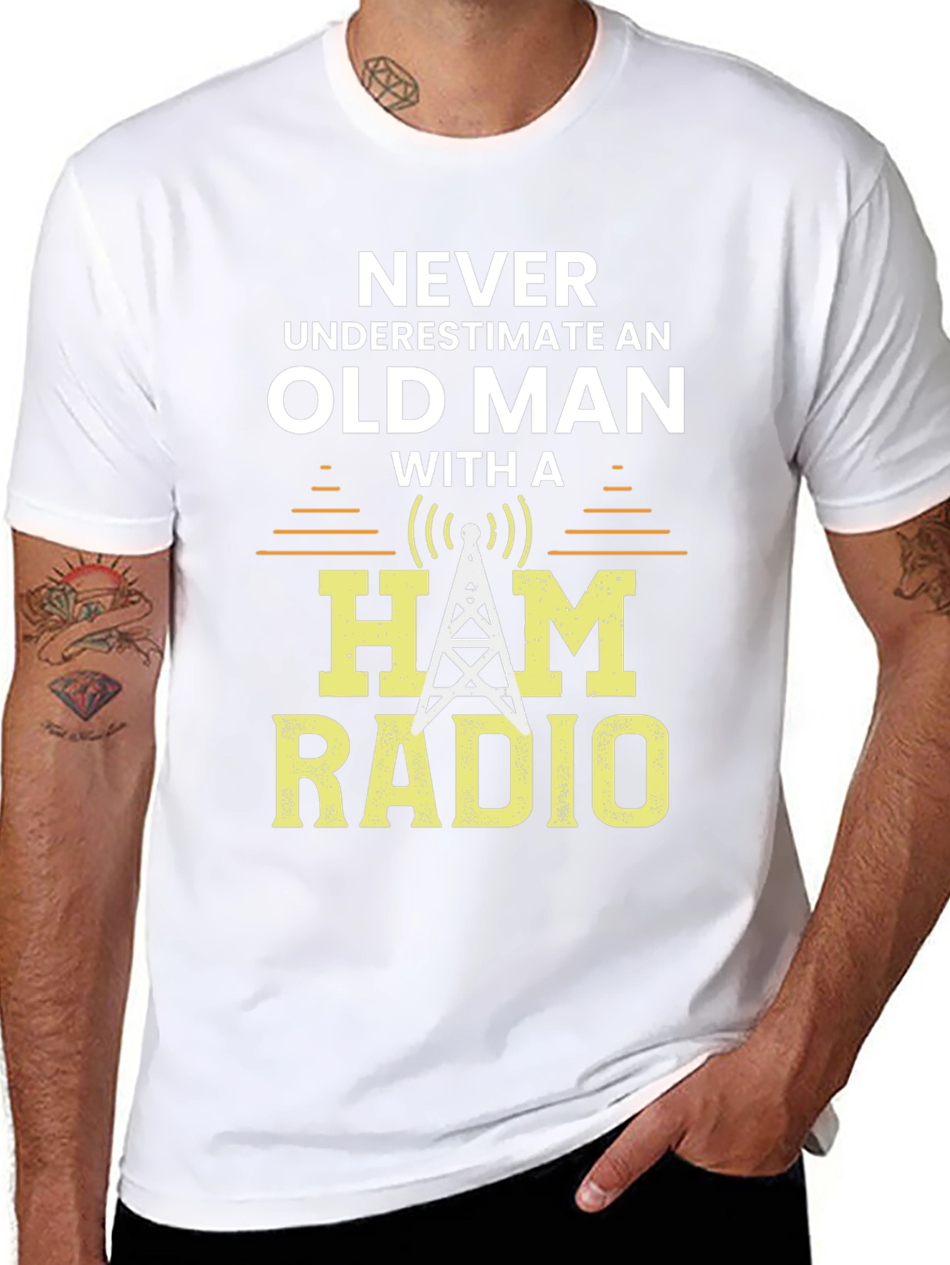 Ham Radio Old Man Graphic T-Shirt