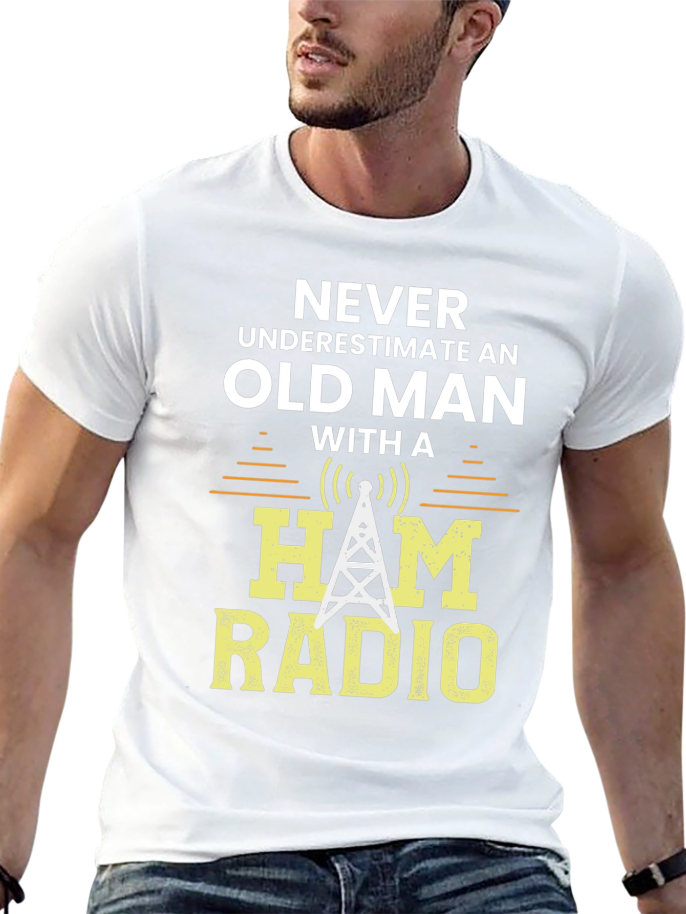Ham Radio Old Man Graphic T-Shirt
