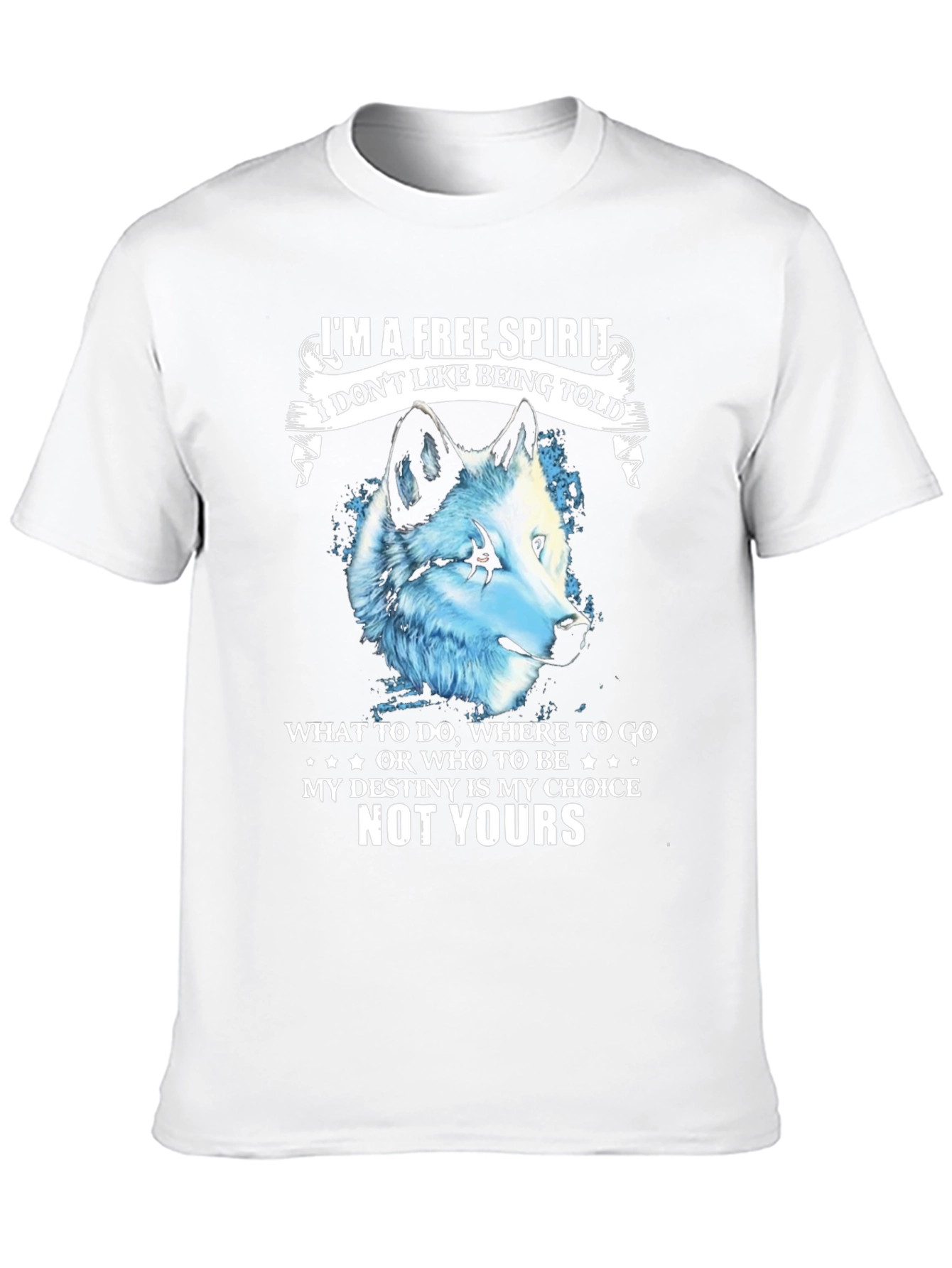 Free Spirit Wolf Graphic T-Shirt - Black
