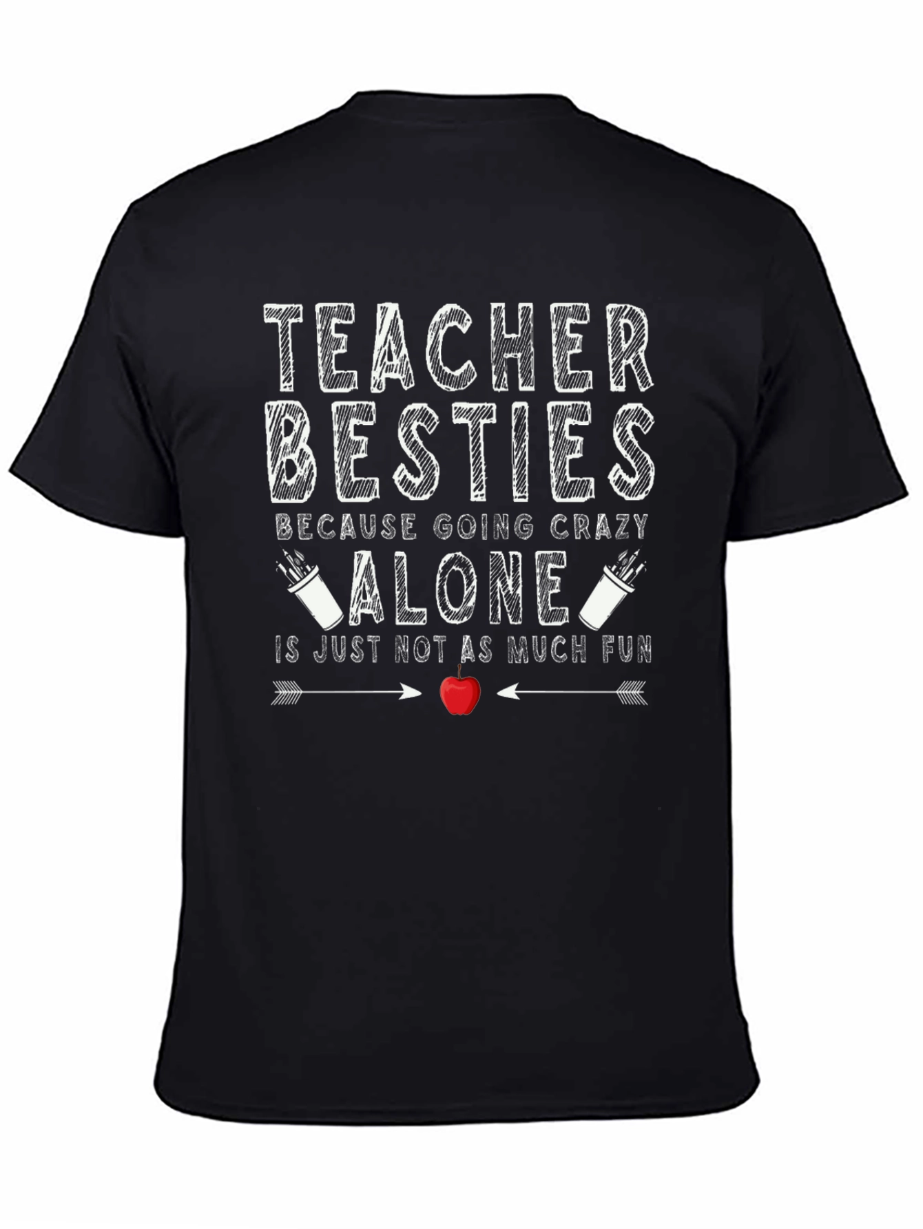 Teacher Besties Graphic T-Shirt - Black