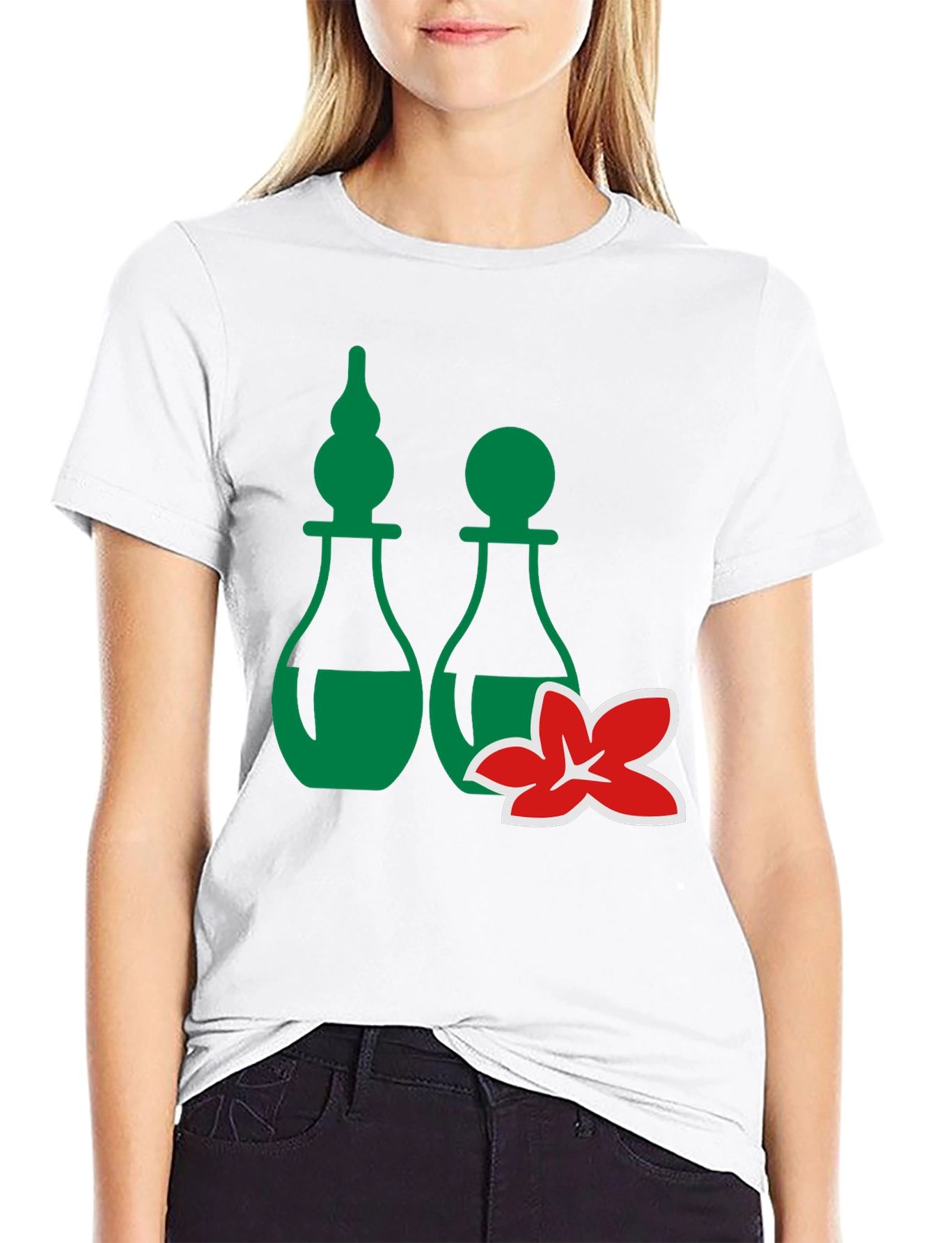 Spa Bottles & Flower Graphic Tee