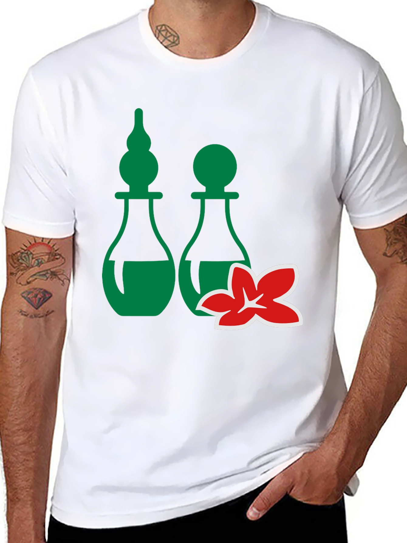 Spa Bottles & Flower Graphic Tee