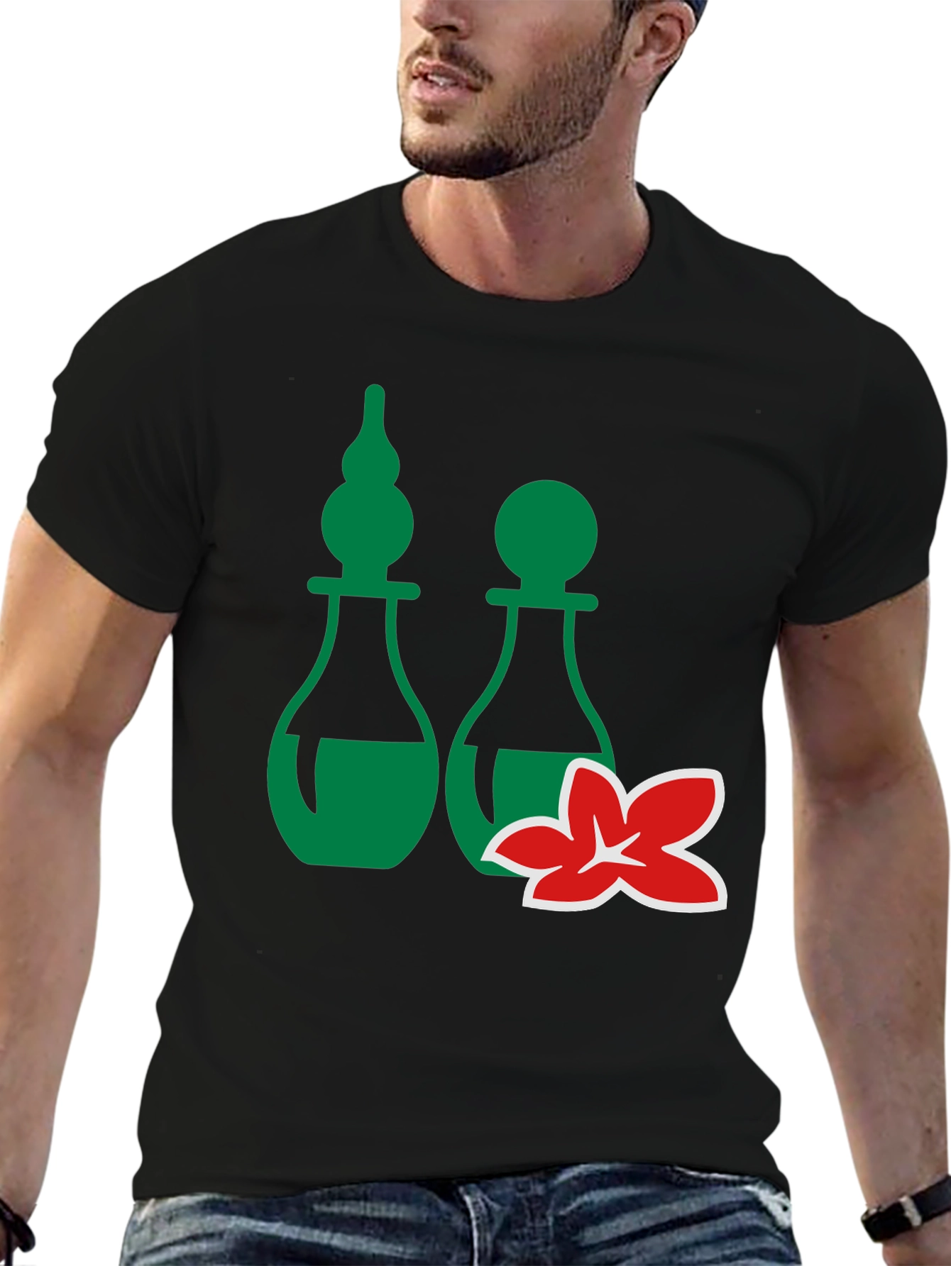 Spa Bottles & Flower Graphic Tee