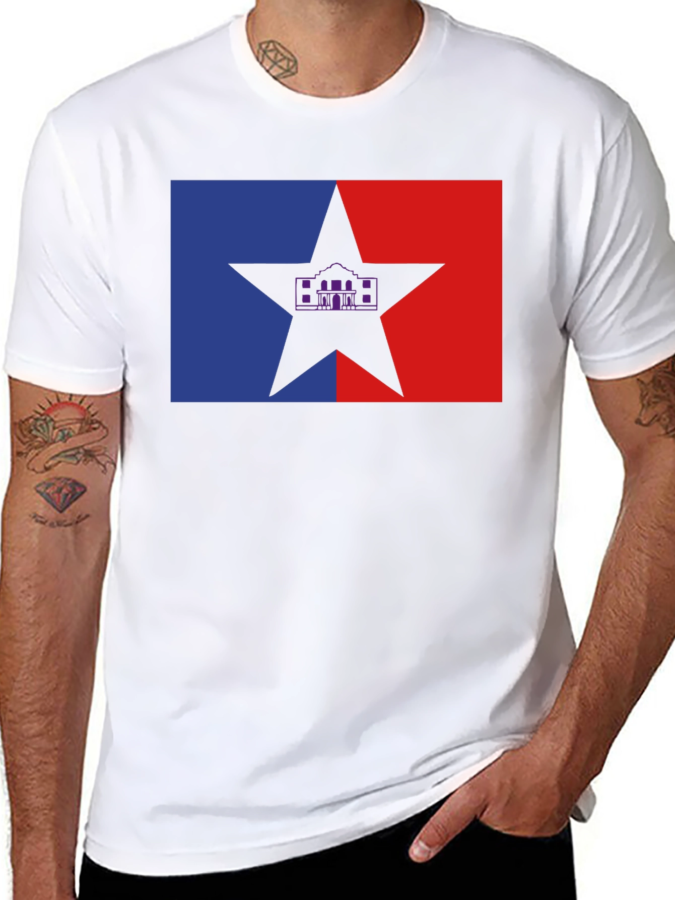Texas Star Alamo T-Shirt - Black Cotton Tee