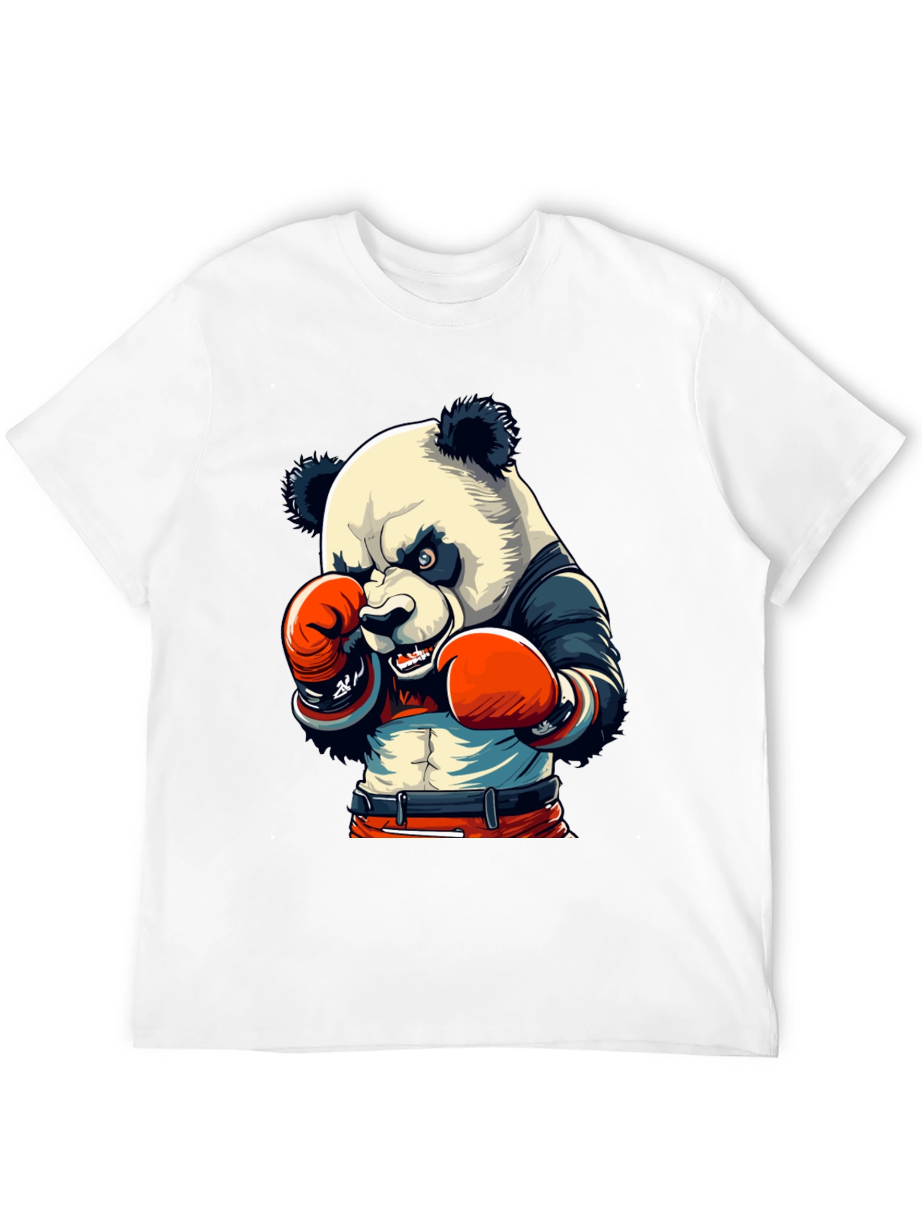 Panda Boxer Graphic Tee - Mens Black T-Shirt