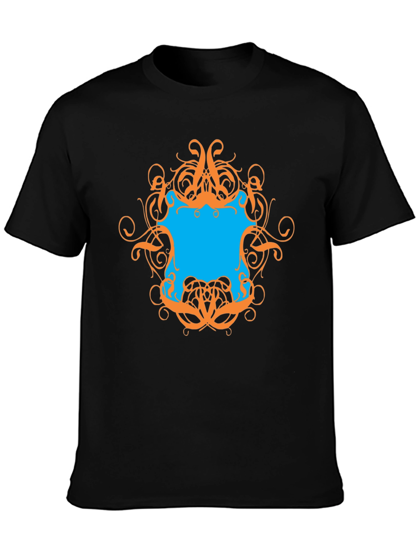 Graphic Tee - Black T-Shirt with Ornamental Design