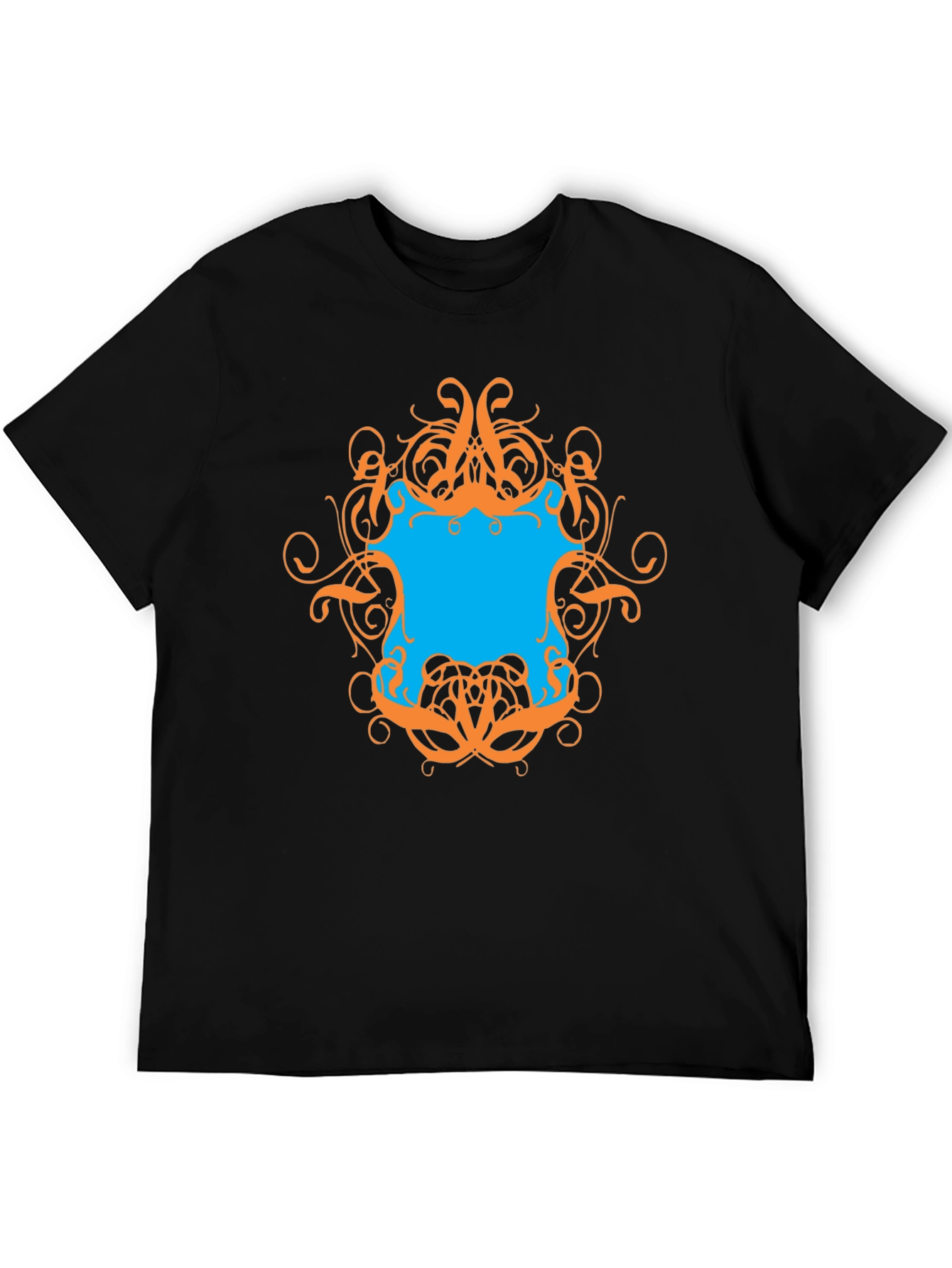 Graphic Tee - Black T-Shirt with Ornamental Design