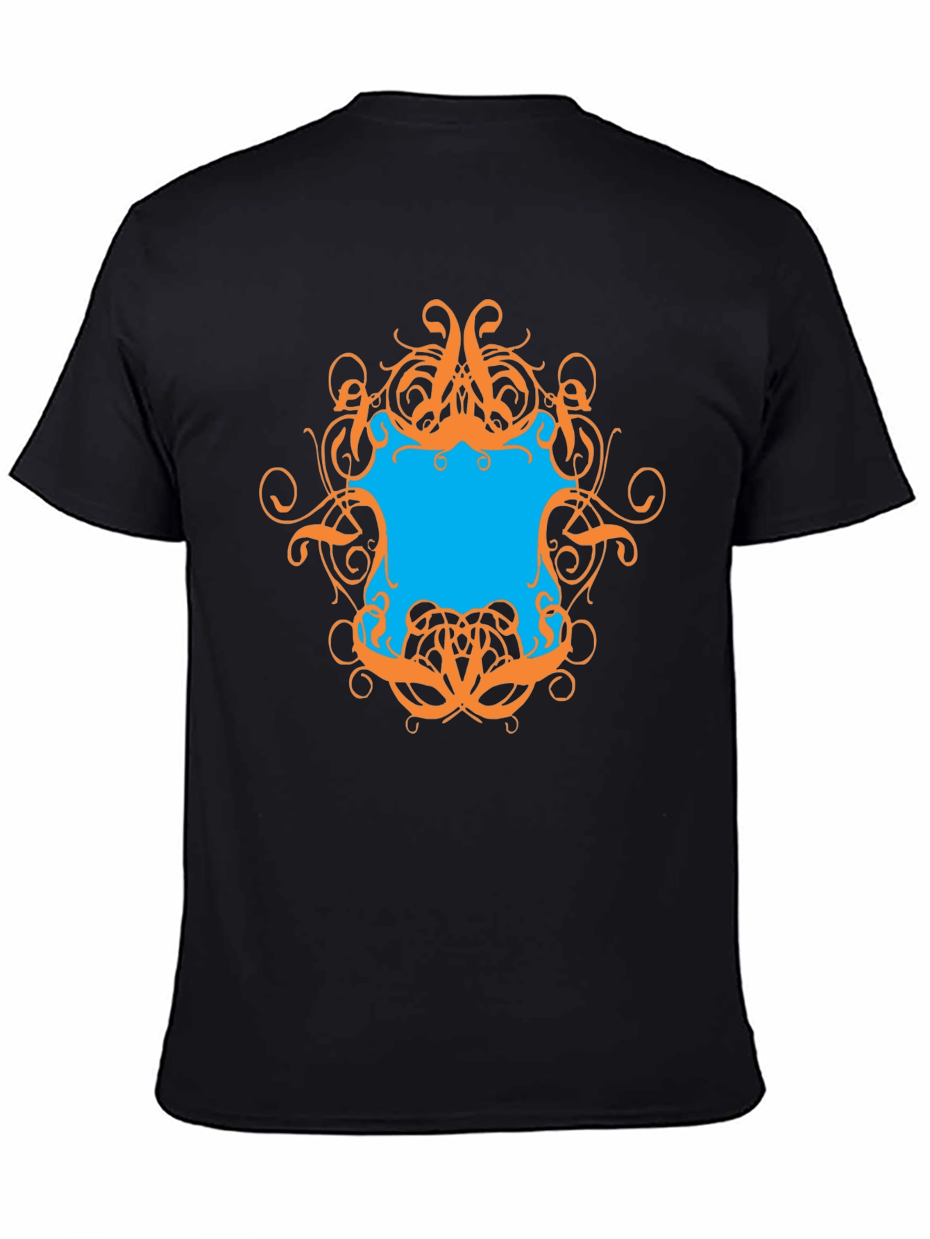 Graphic Tee - Black T-Shirt with Ornamental Design