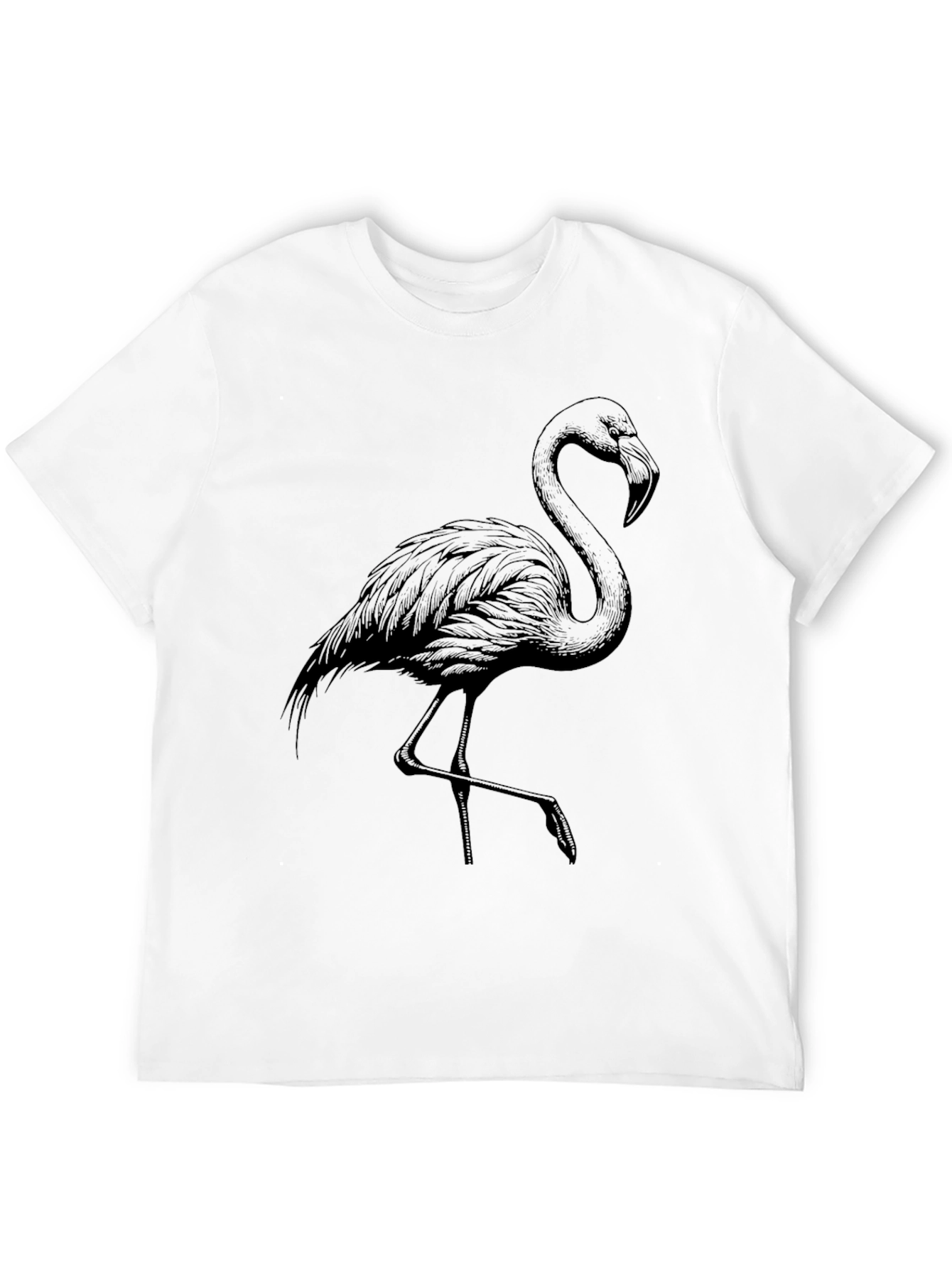 Mens Black Flamingo Graphic Tee