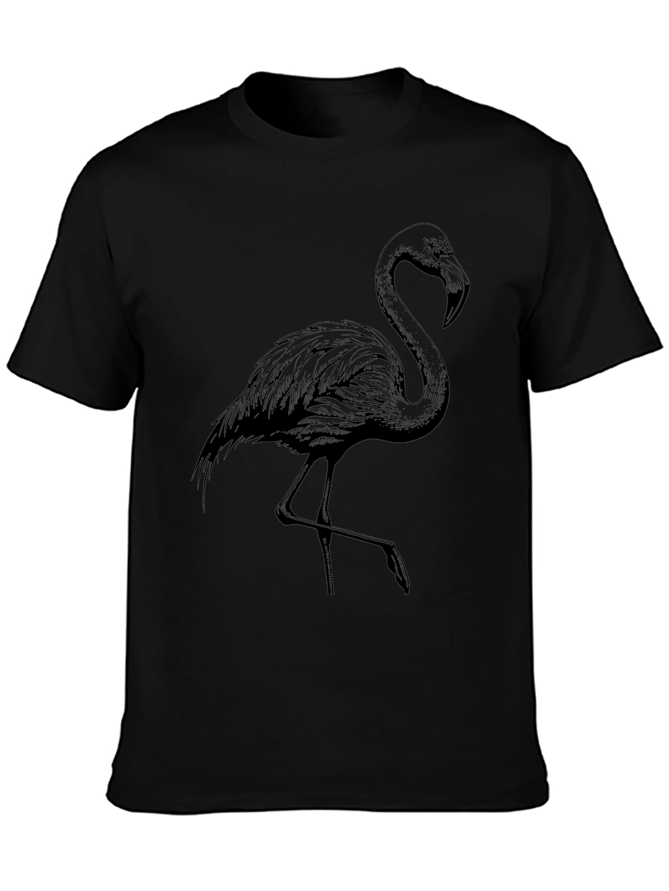 Mens Black Flamingo Graphic Tee