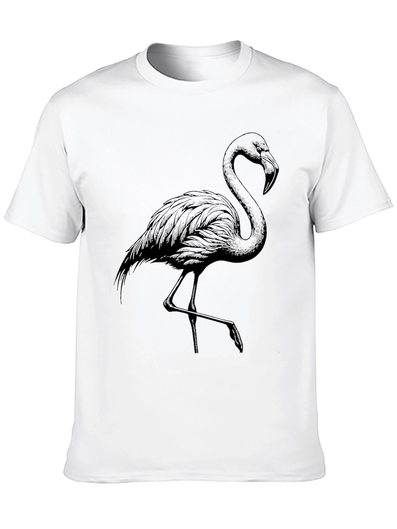 Mens Black Flamingo Graphic Tee