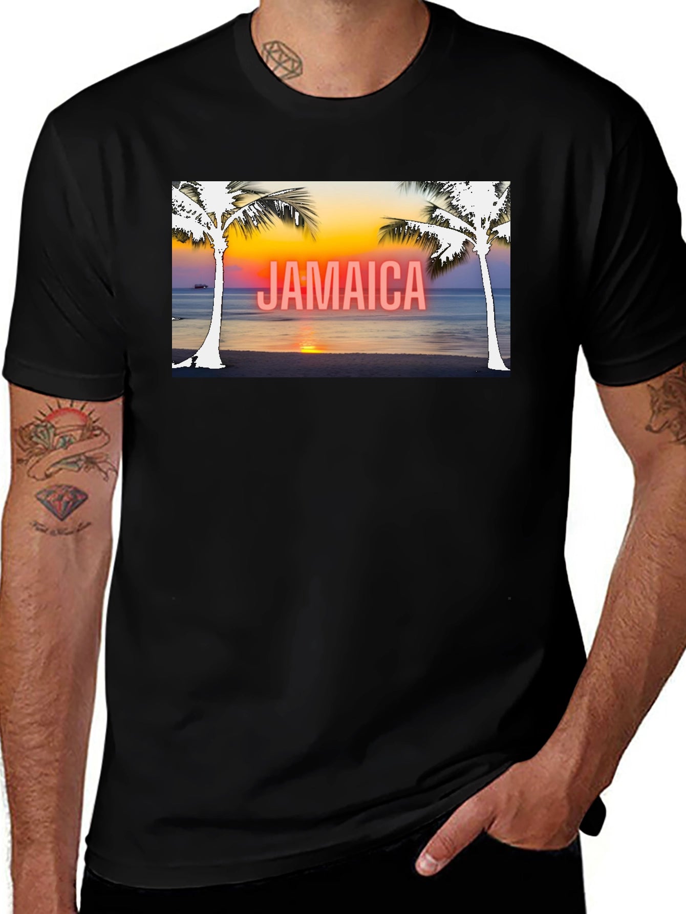 Jamaica Palm Sunset Graphic Tee