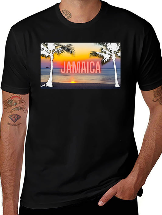 Jamaica Palm Sunset Graphic Tee