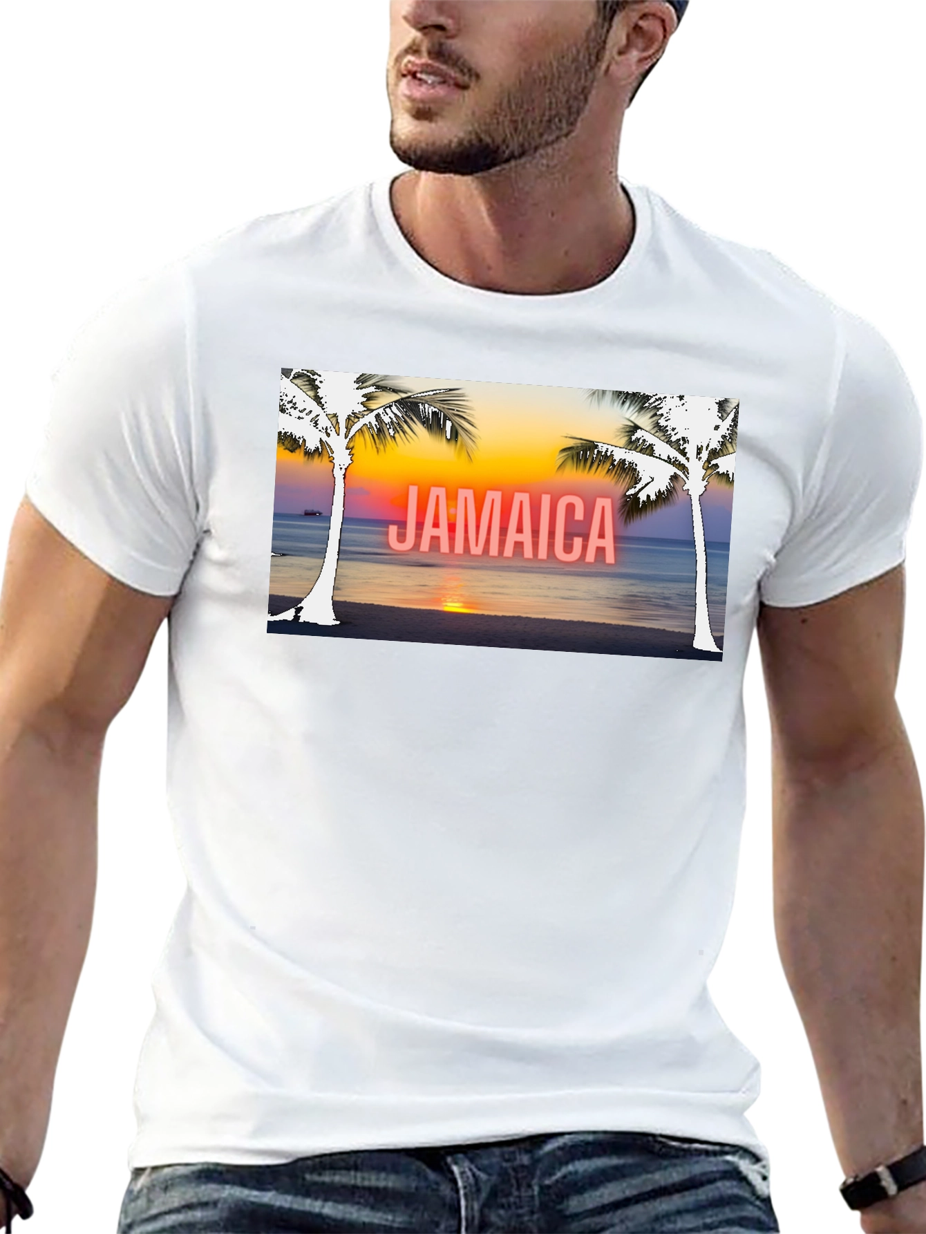 Jamaica Palm Sunset Graphic Tee