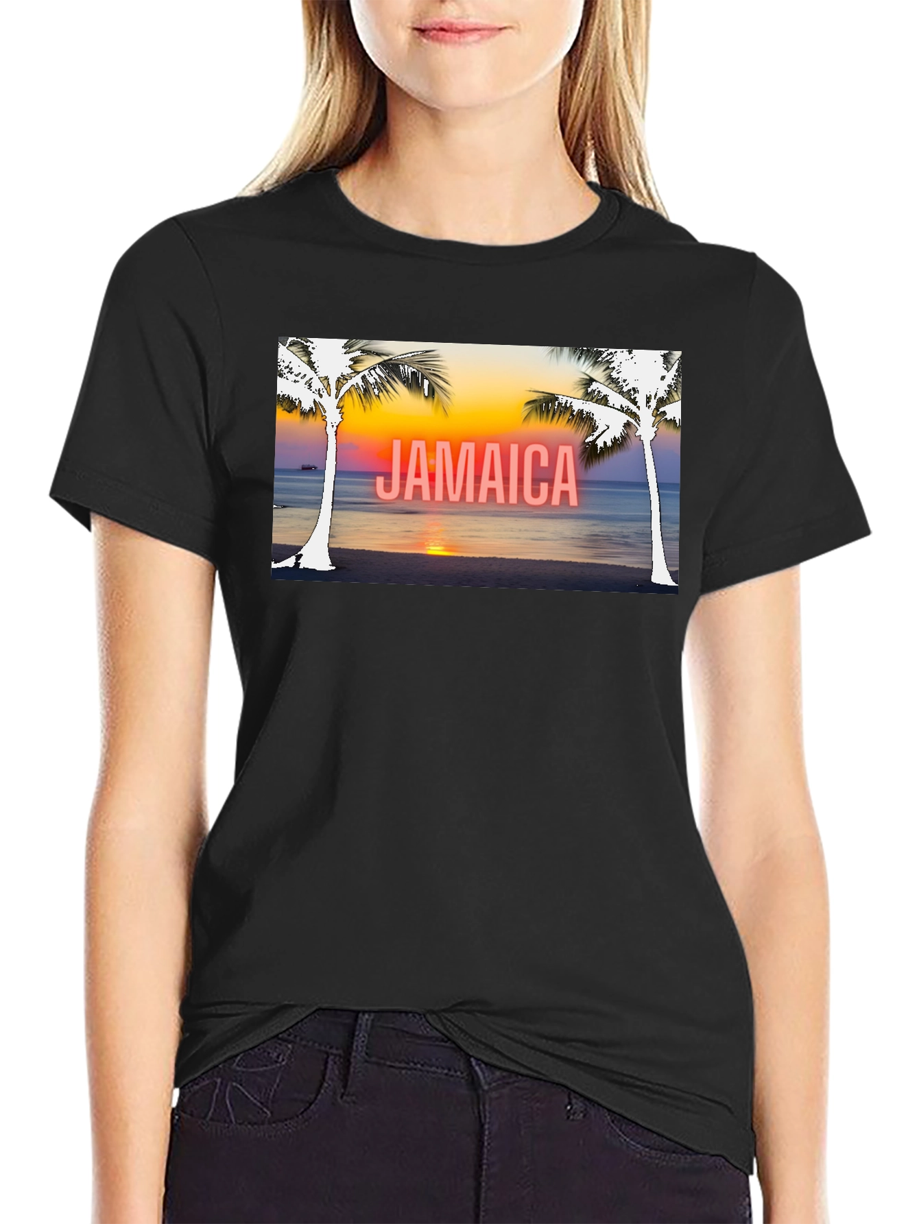 Jamaica Palm Sunset Graphic Tee