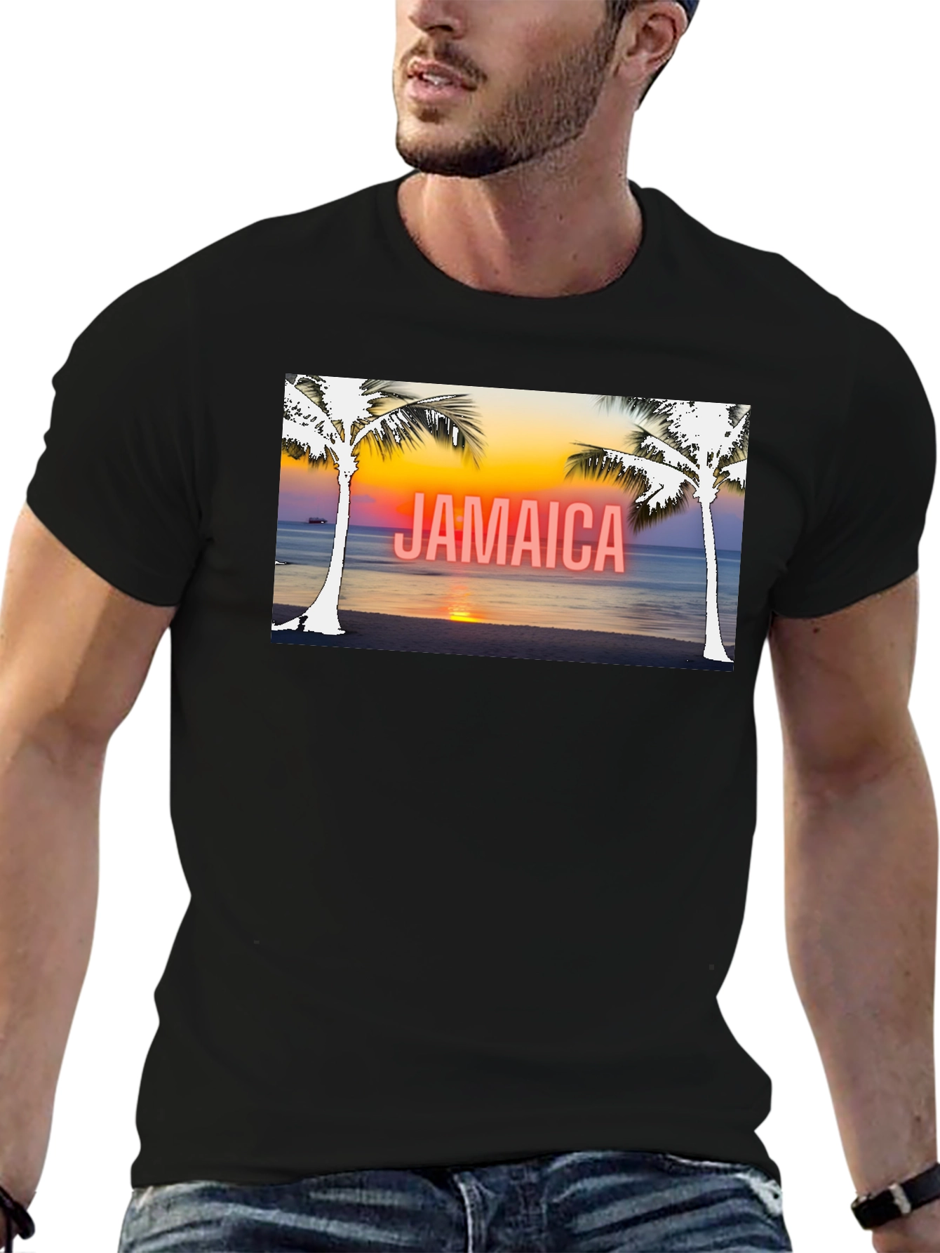 Jamaica Palm Sunset Graphic Tee