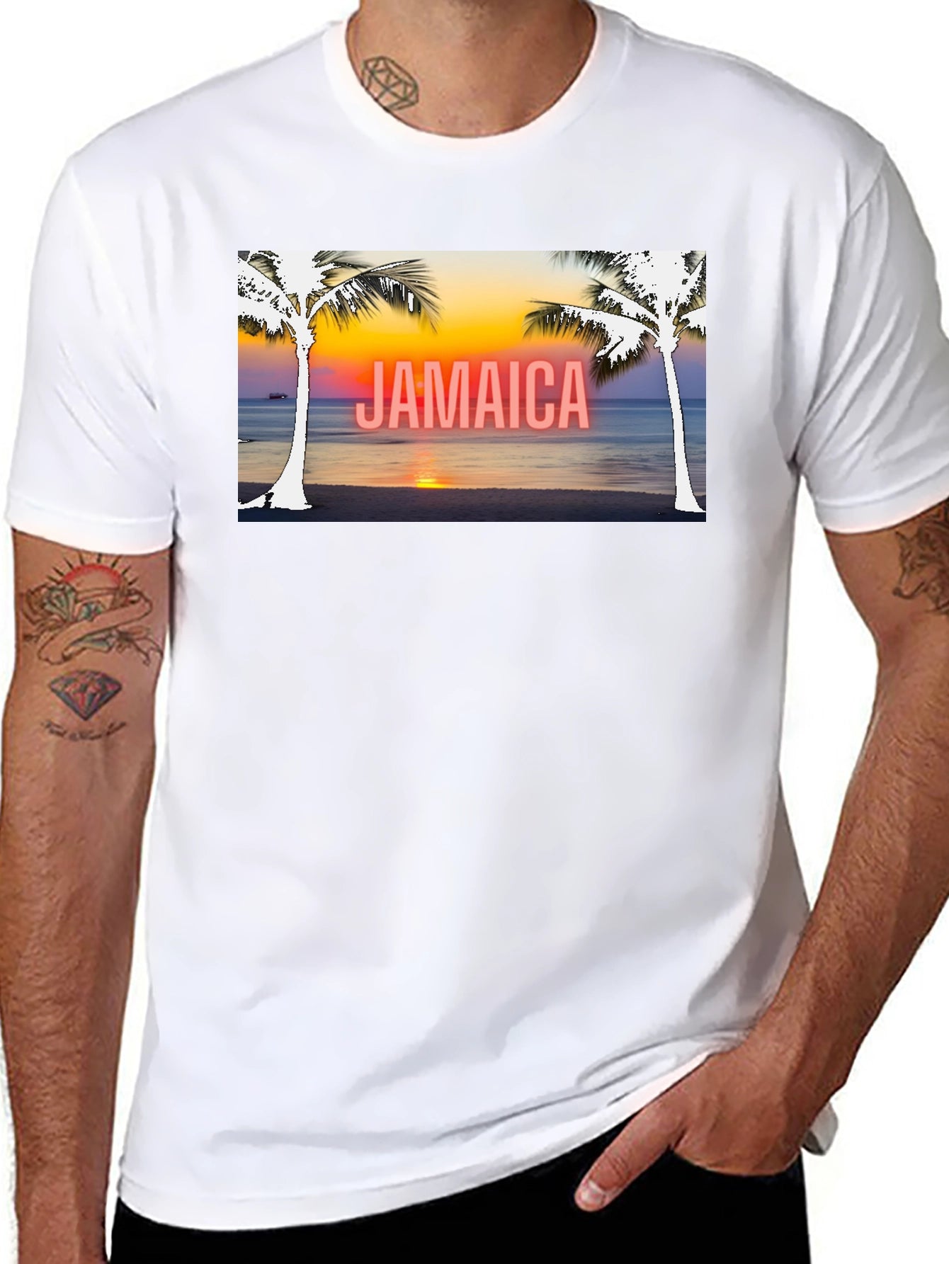 Jamaica Palm Sunset Graphic Tee