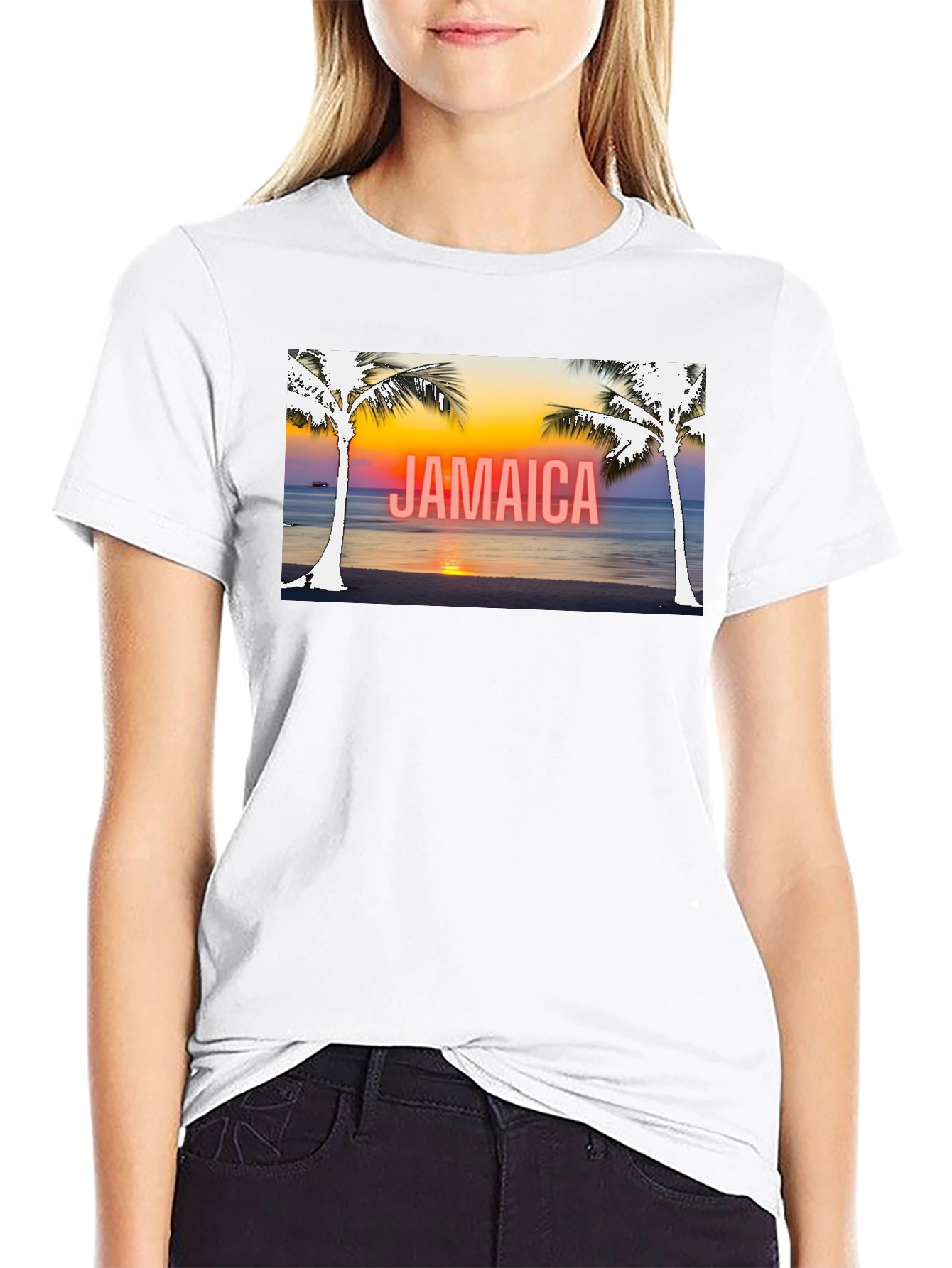 Jamaica Palm Sunset Graphic Tee