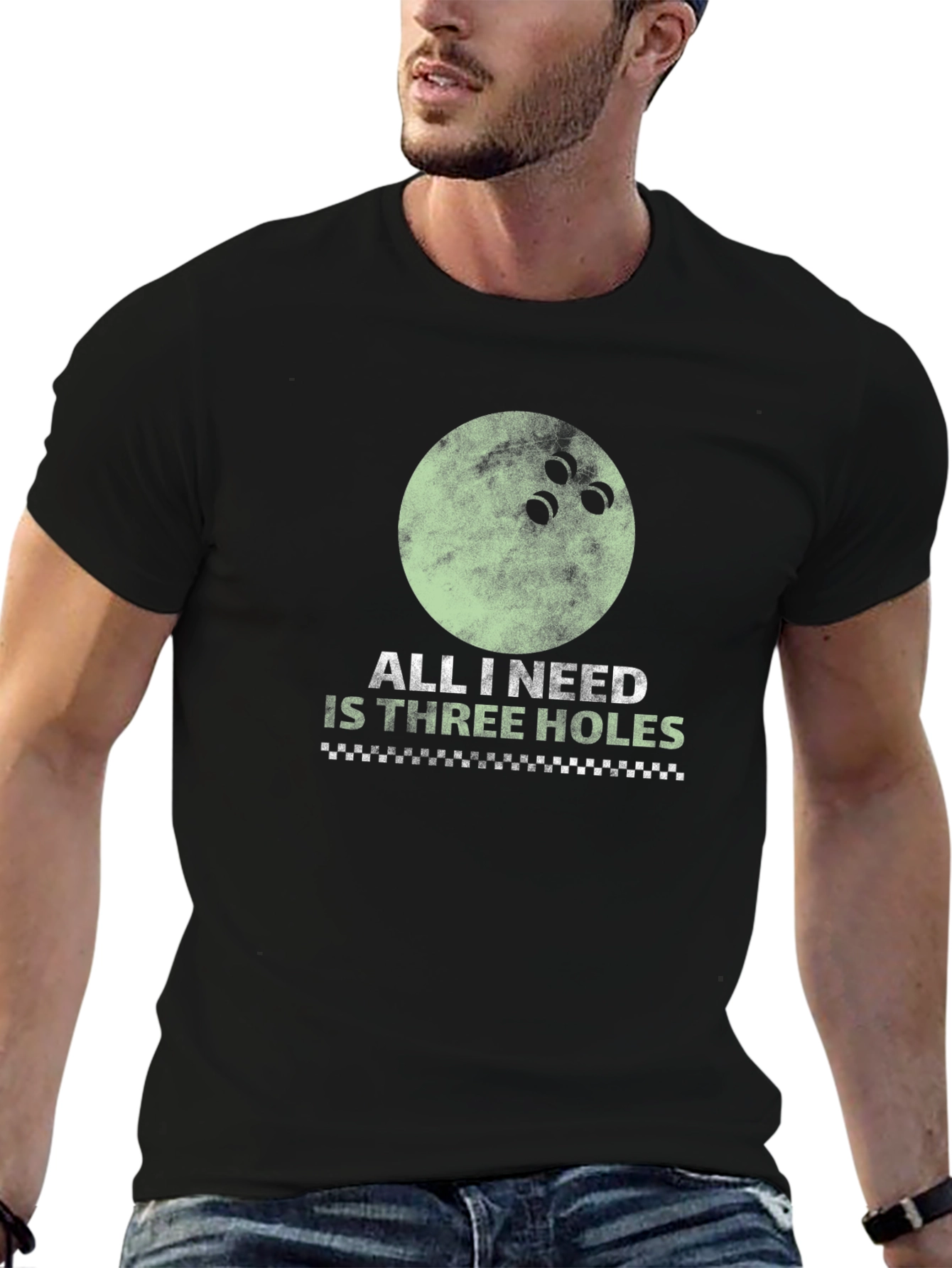 Three Holes Bowling T-Shirt - Funny Bowling Ball Tee