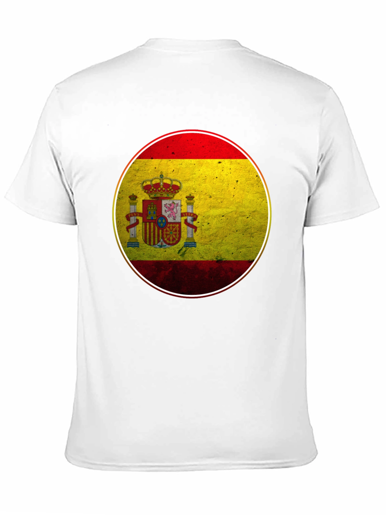 Spain Flag Graphic T-Shirt - Black Cotton Tee