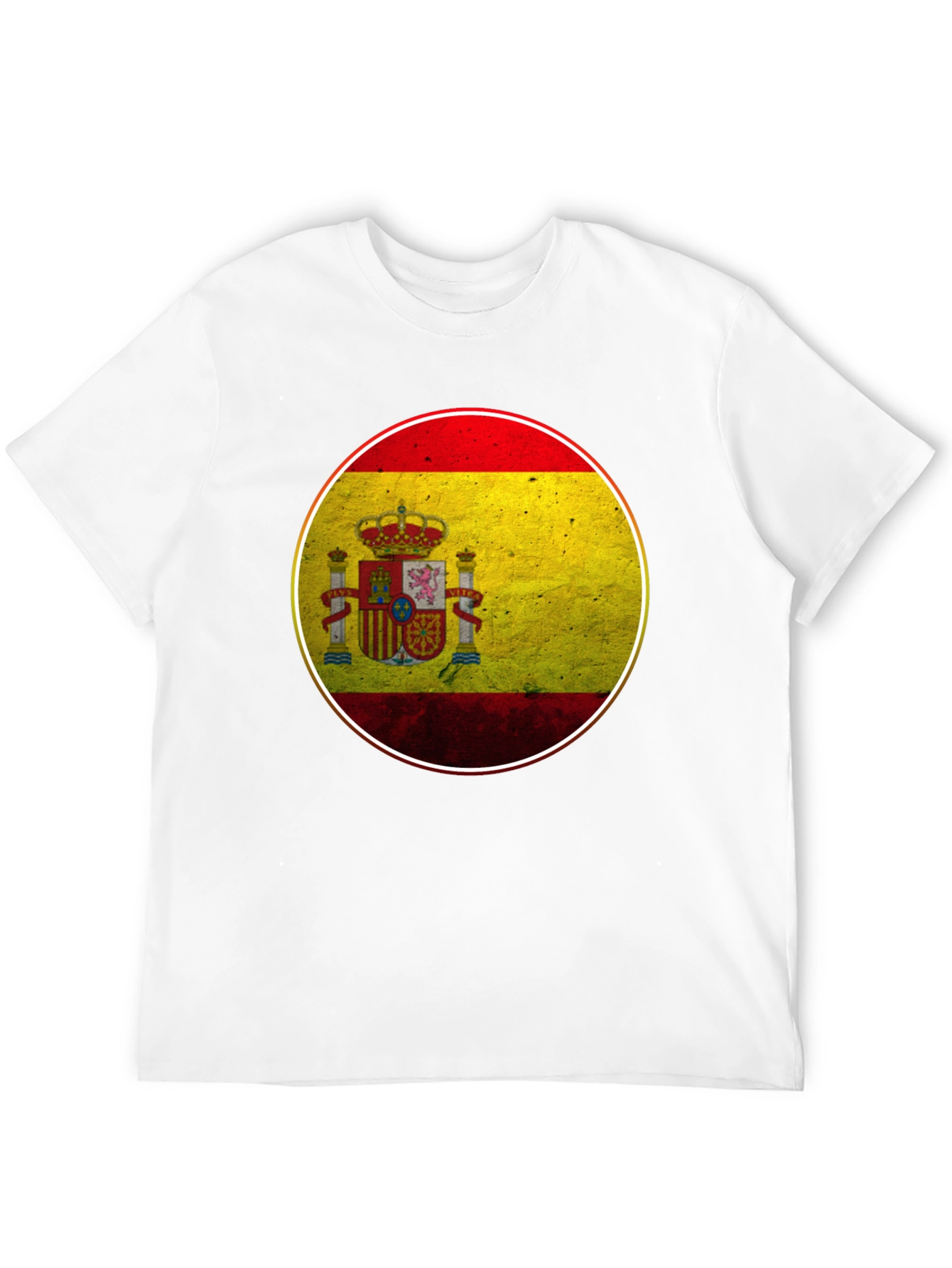 Spain Flag Graphic T-Shirt - Black Cotton Tee
