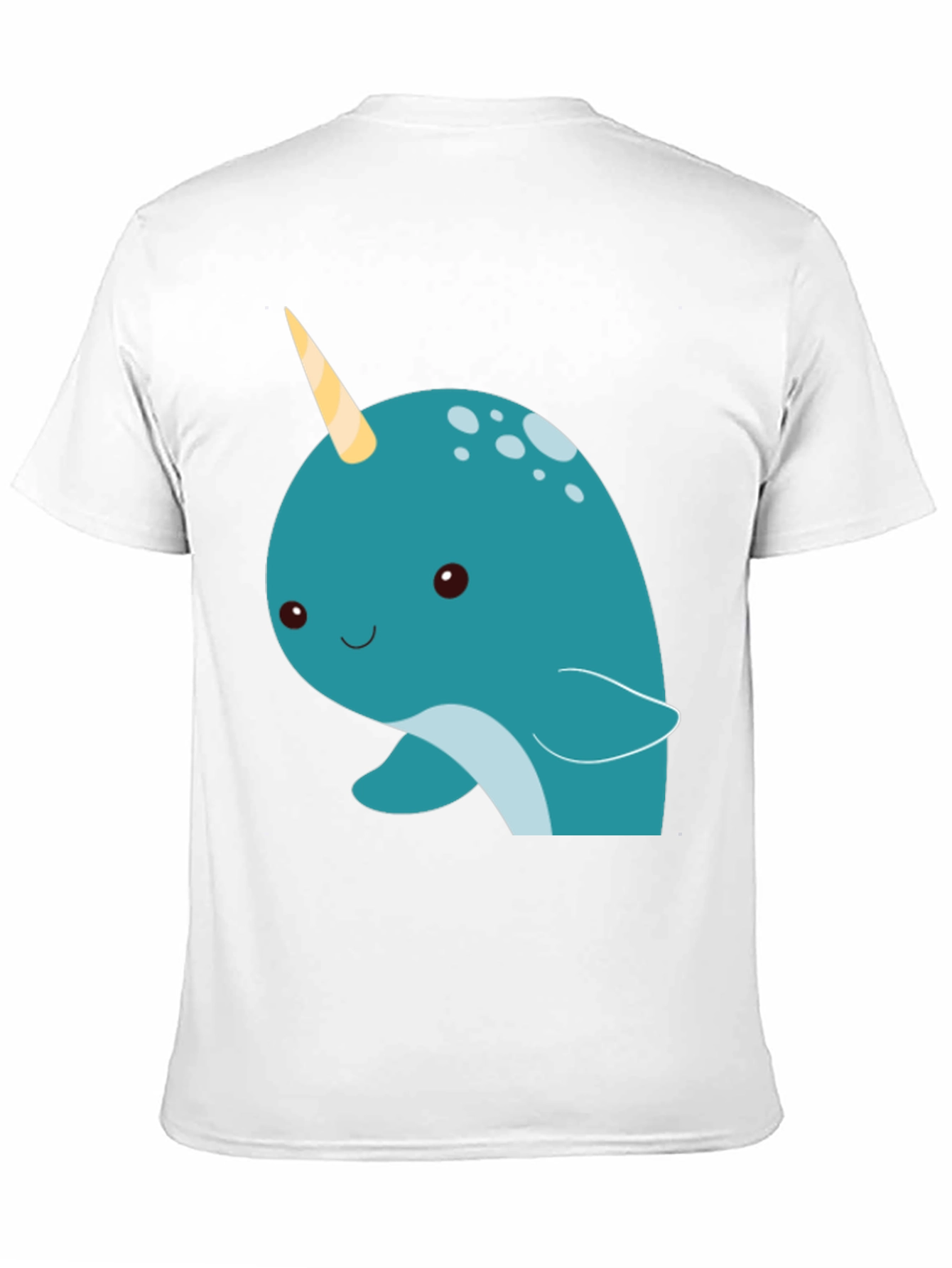 Cute Narwhal Graphic Tee - Black Cotton T-Shirt