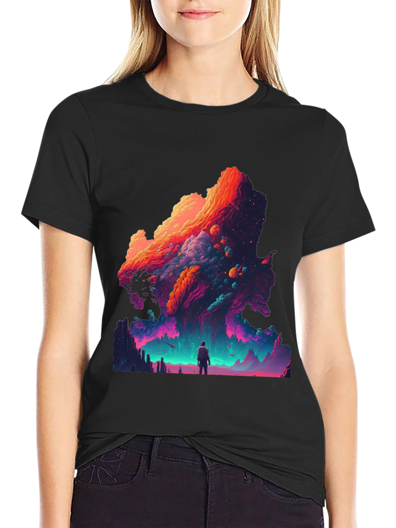 Cosmic Dreamscape Graphic Tee - Vivid Print