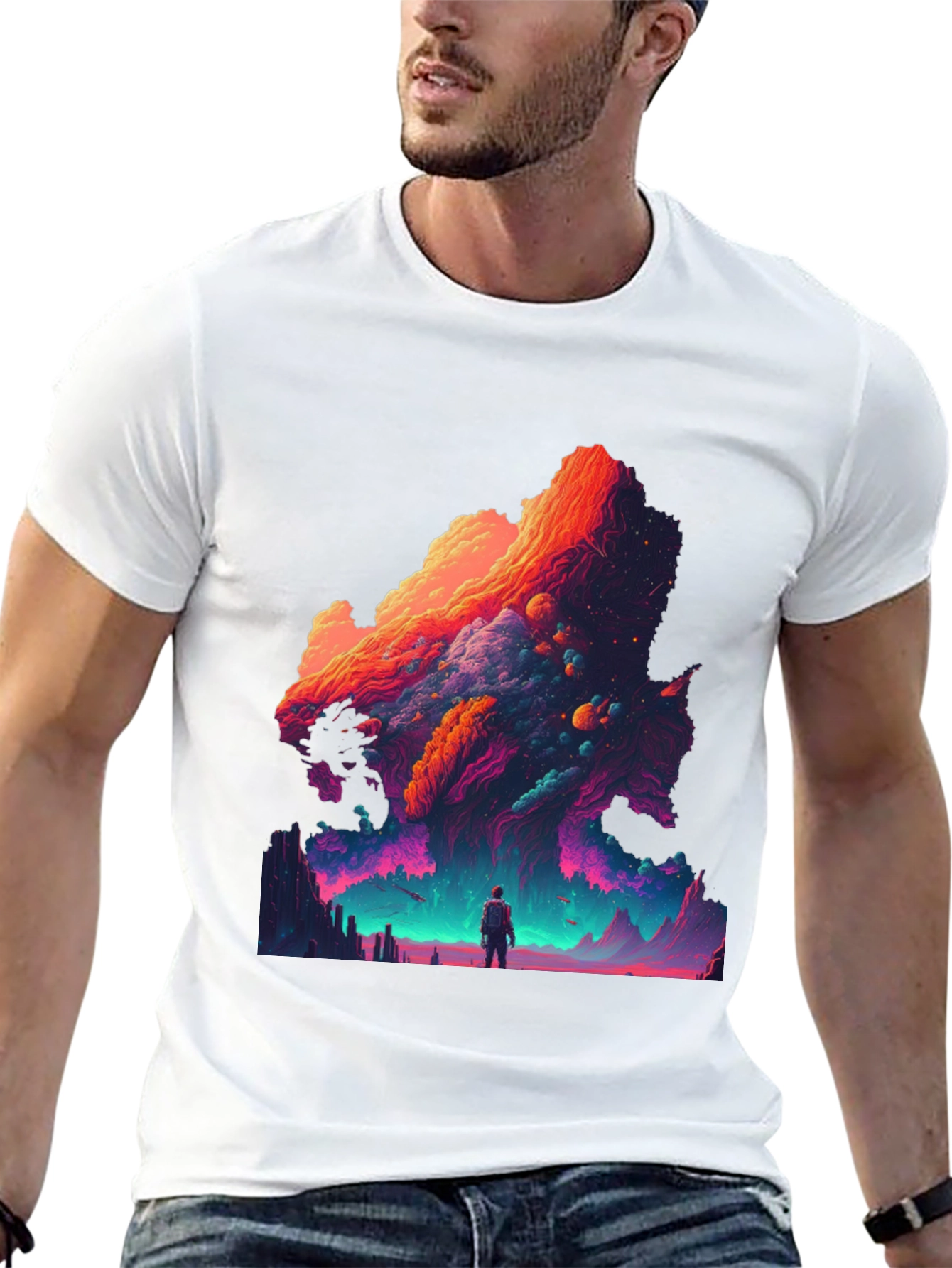 Cosmic Dreamscape Graphic Tee - Vivid Print