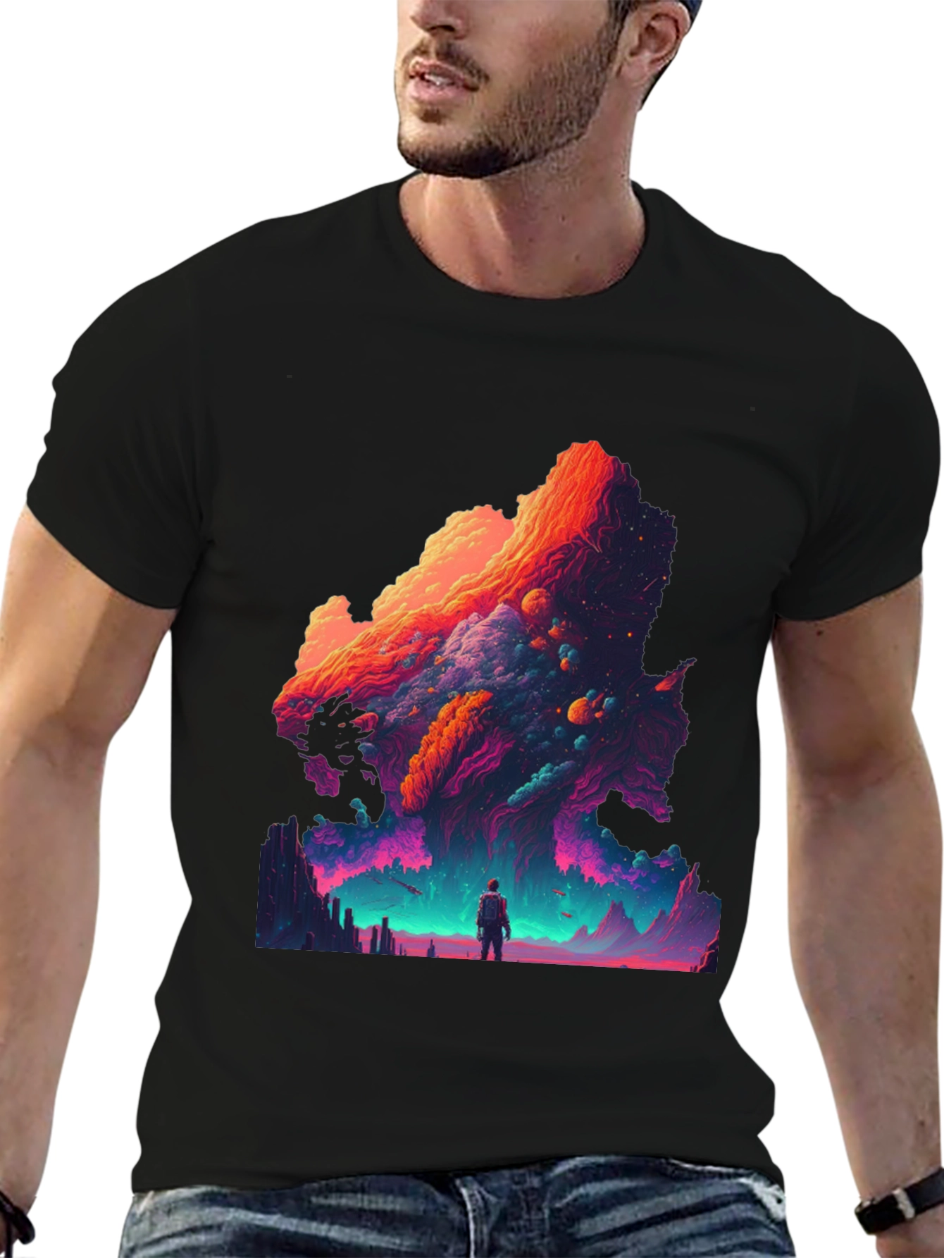 Cosmic Dreamscape Graphic Tee - Vivid Print