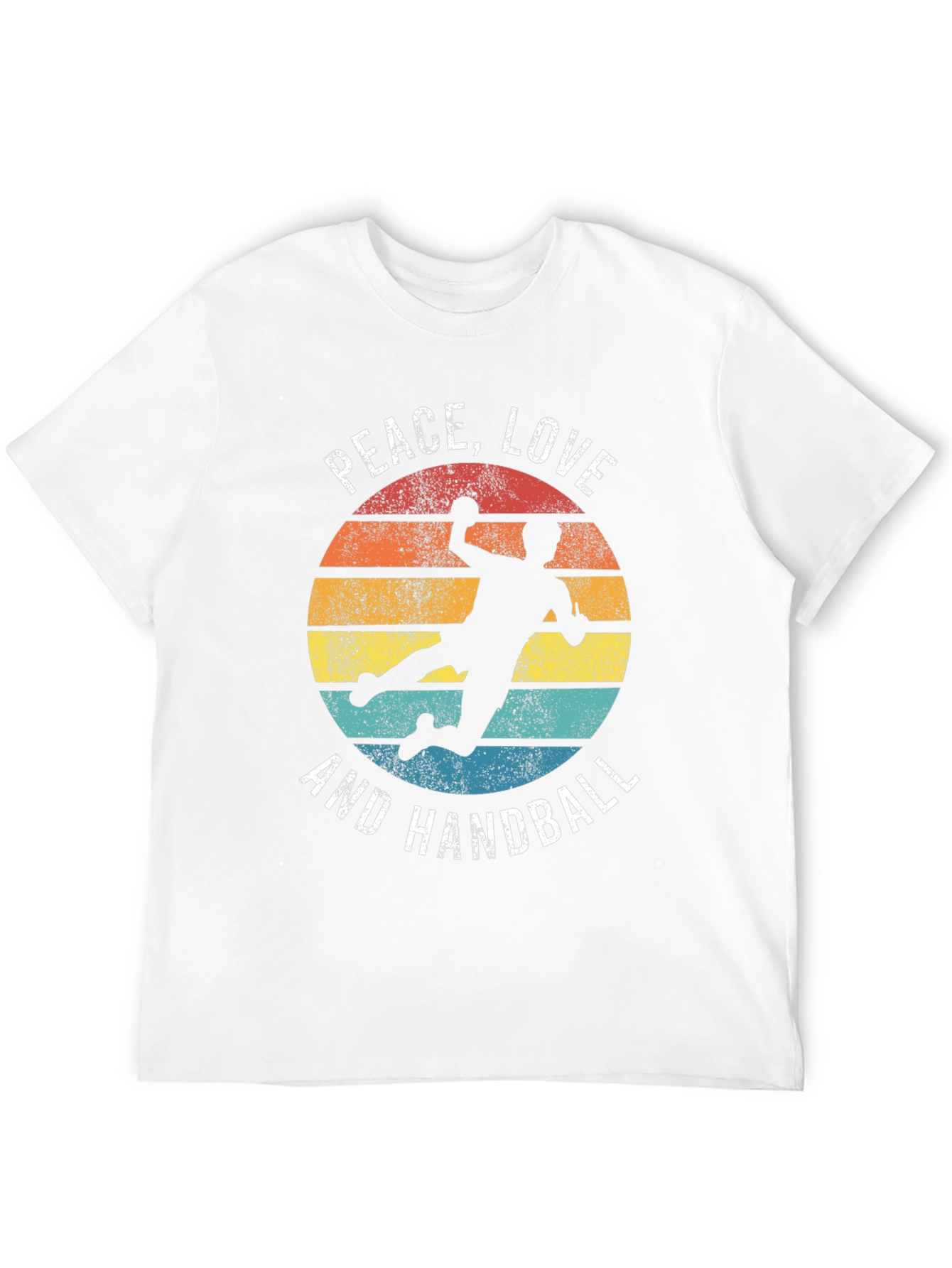 Peace Love Handball Retro Graphic T-Shirt