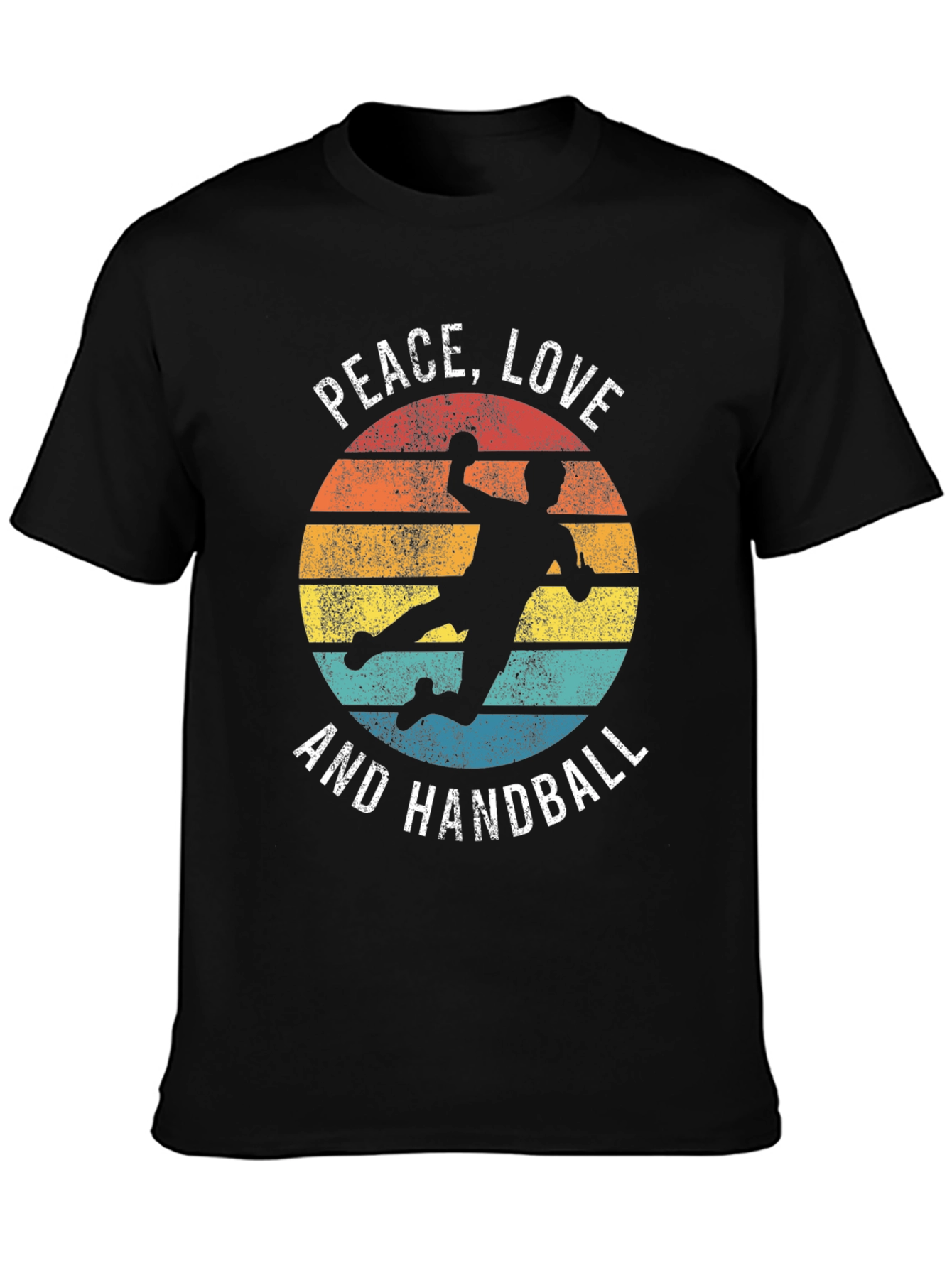 Peace Love Handball Retro Graphic T-Shirt