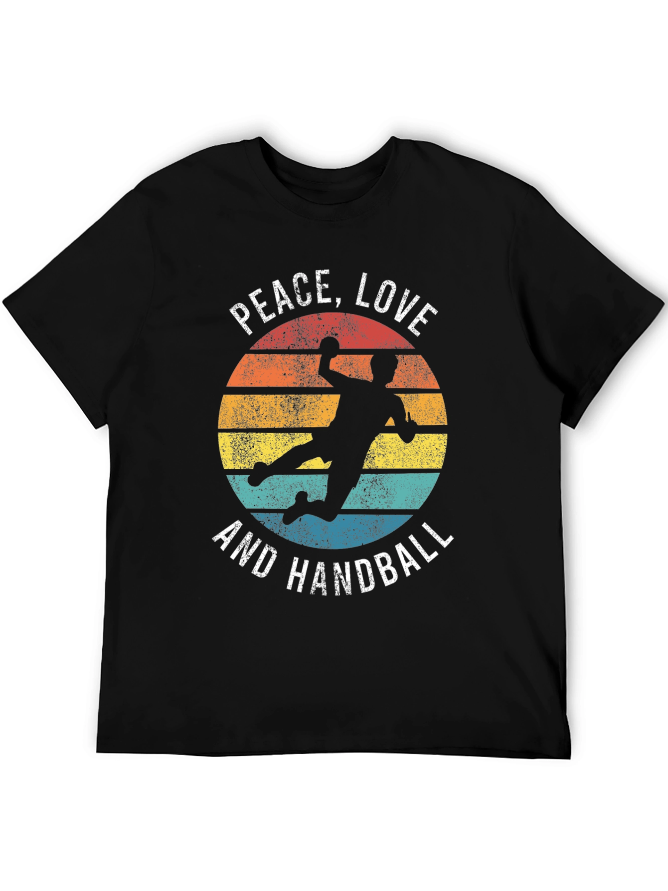 Peace Love Handball Retro Graphic T-Shirt