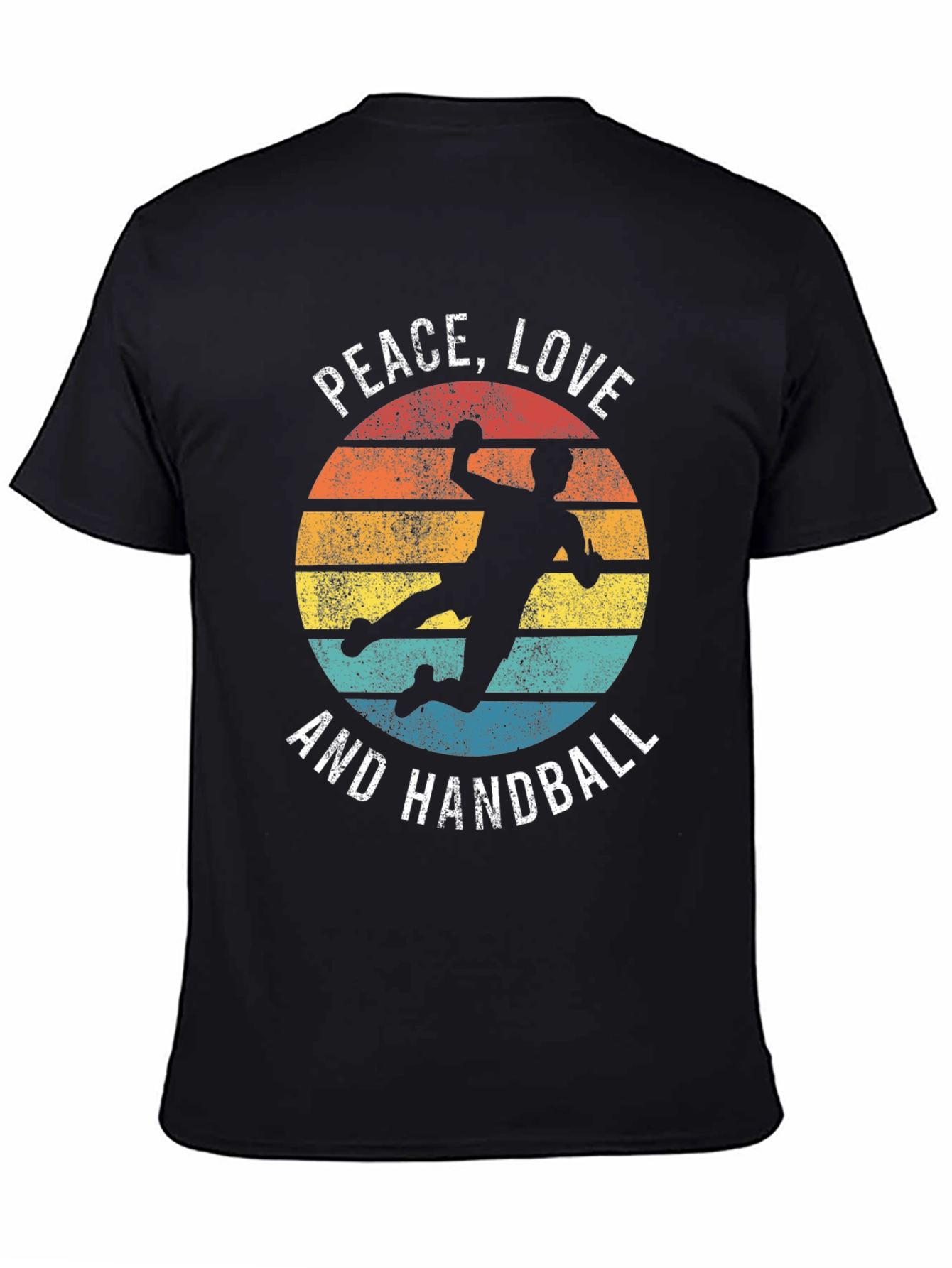Peace Love Handball Retro Graphic T-Shirt