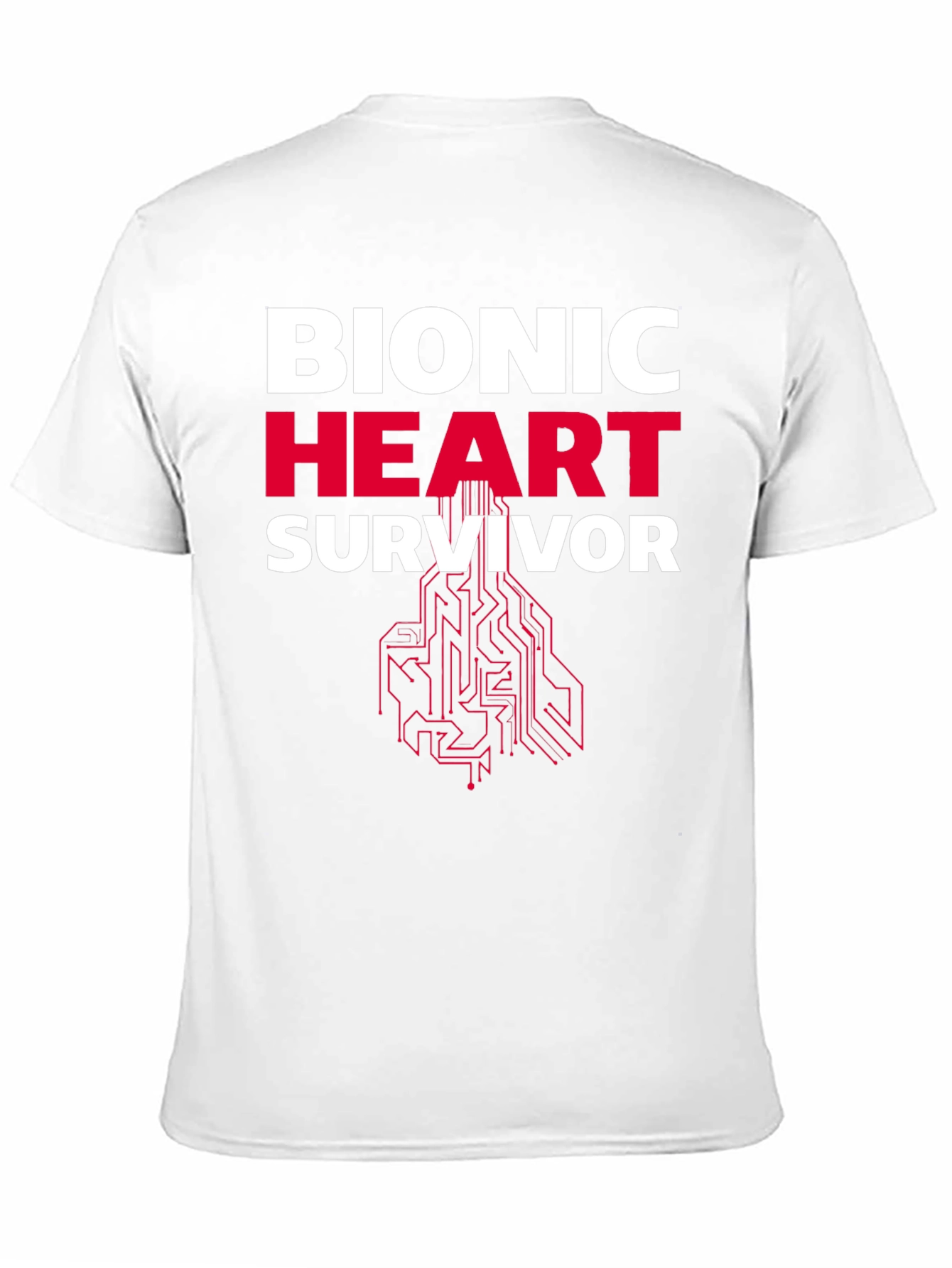 Bionic Heart Survivor T-Shirt - Futuristic Design