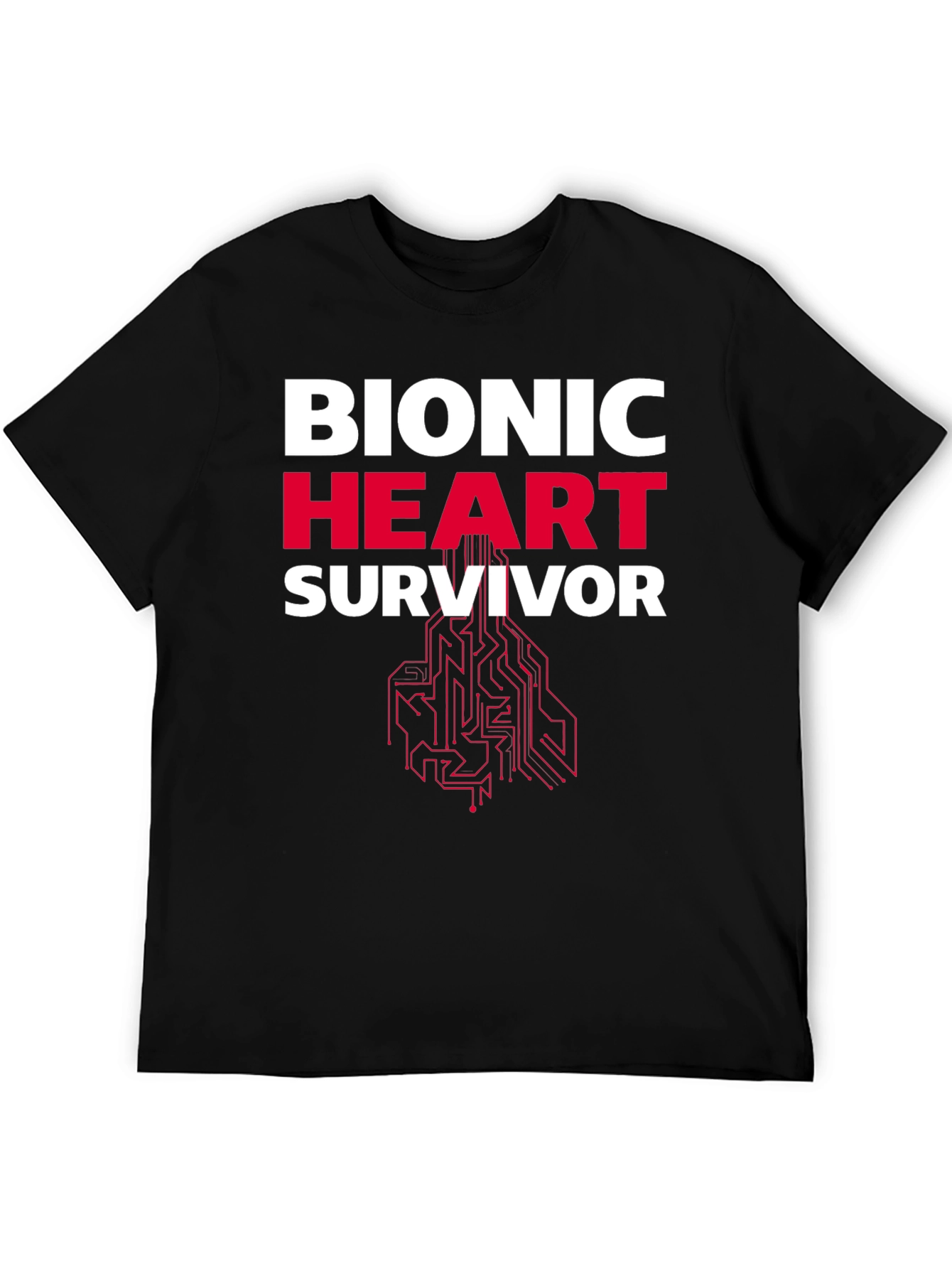 Bionic Heart Survivor T-Shirt - Futuristic Design