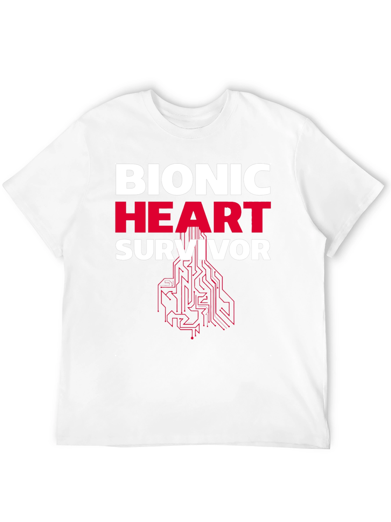 Bionic Heart Survivor T-Shirt - Futuristic Design