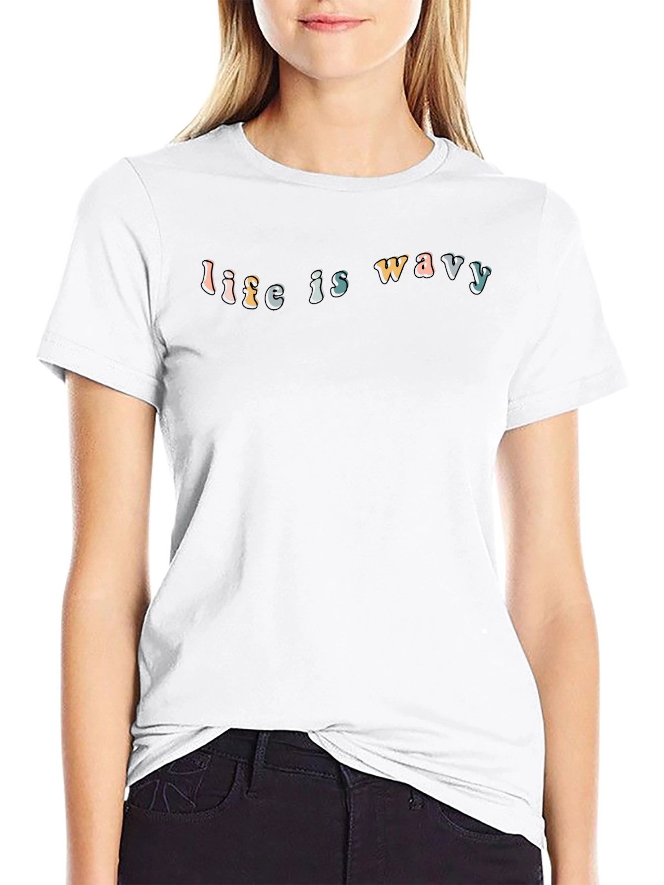 Life Is Wavy Graphic Tee - Stylish Comfort