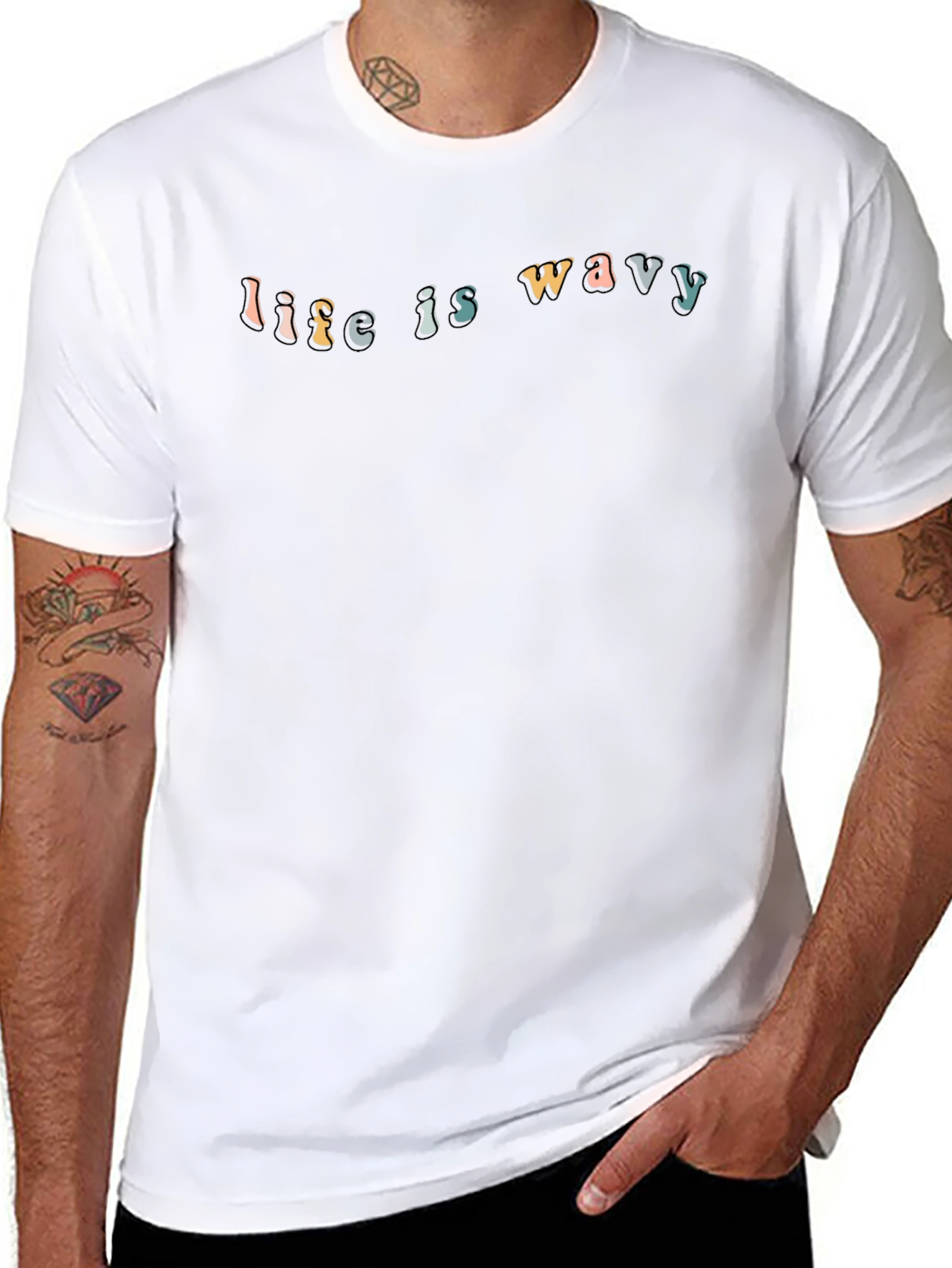 Life Is Wavy Graphic Tee - Stylish Comfort