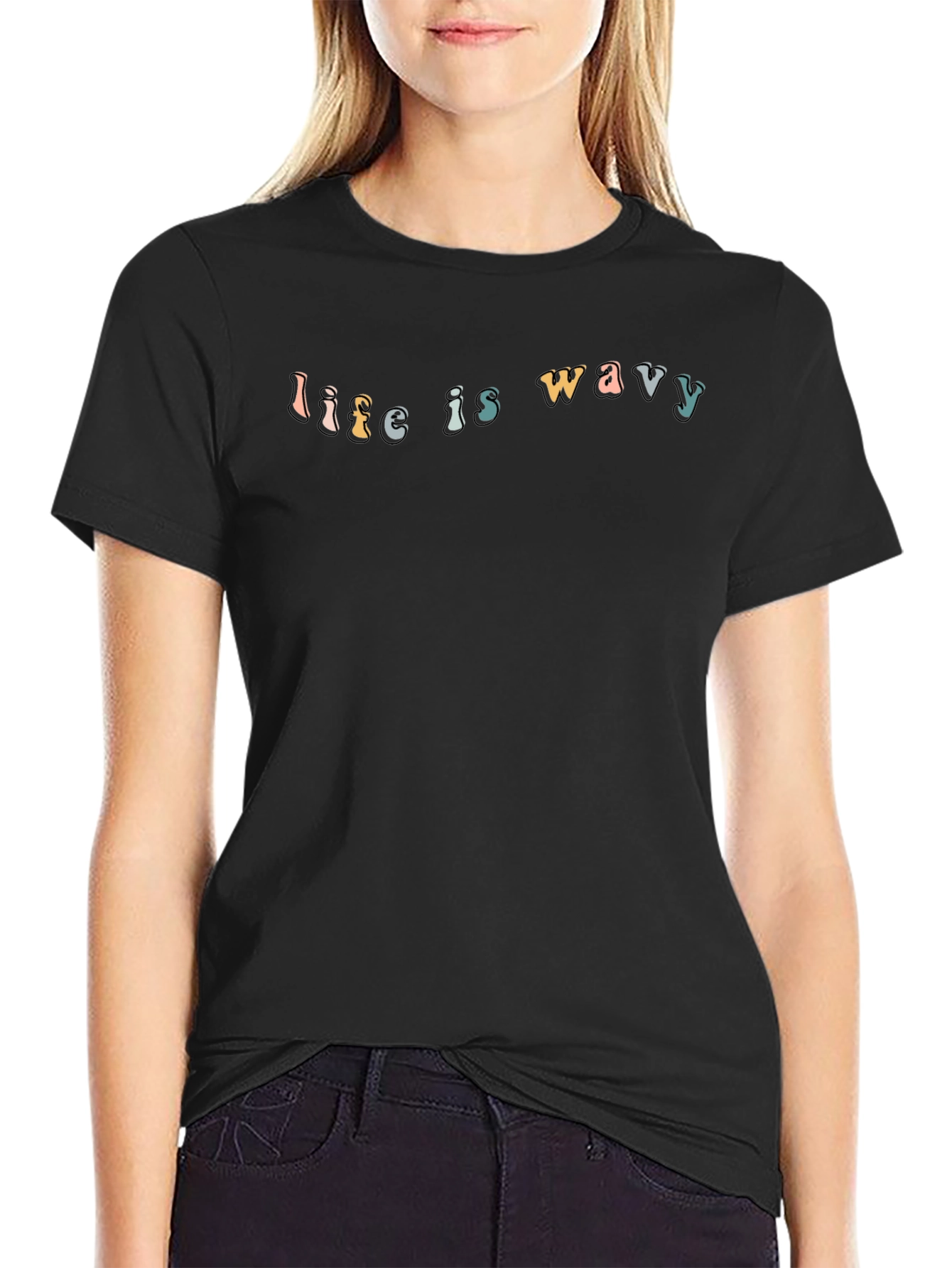 Life Is Wavy Graphic Tee - Stylish Comfort
