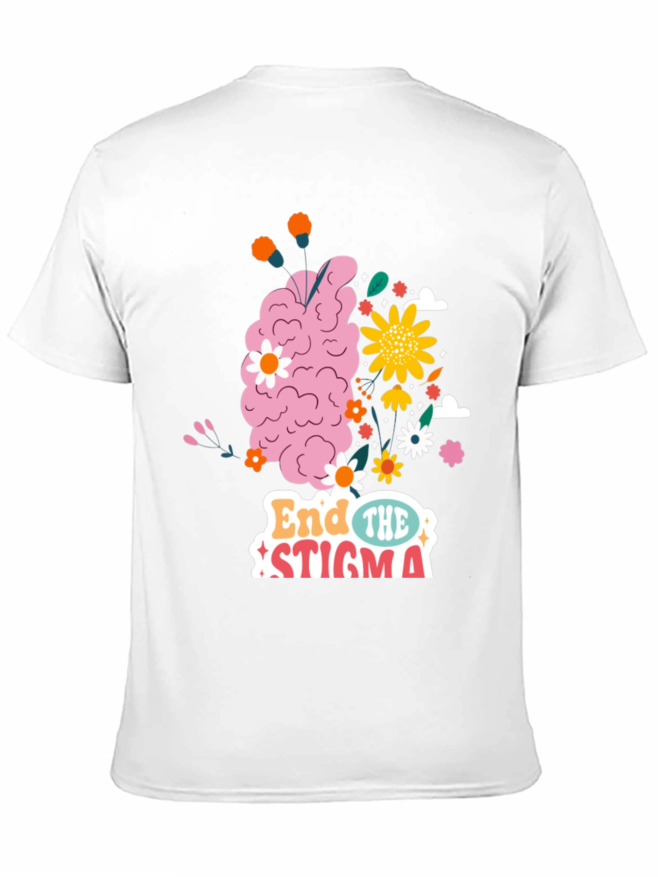 End The Stigma Brain Floral Graphic Tee