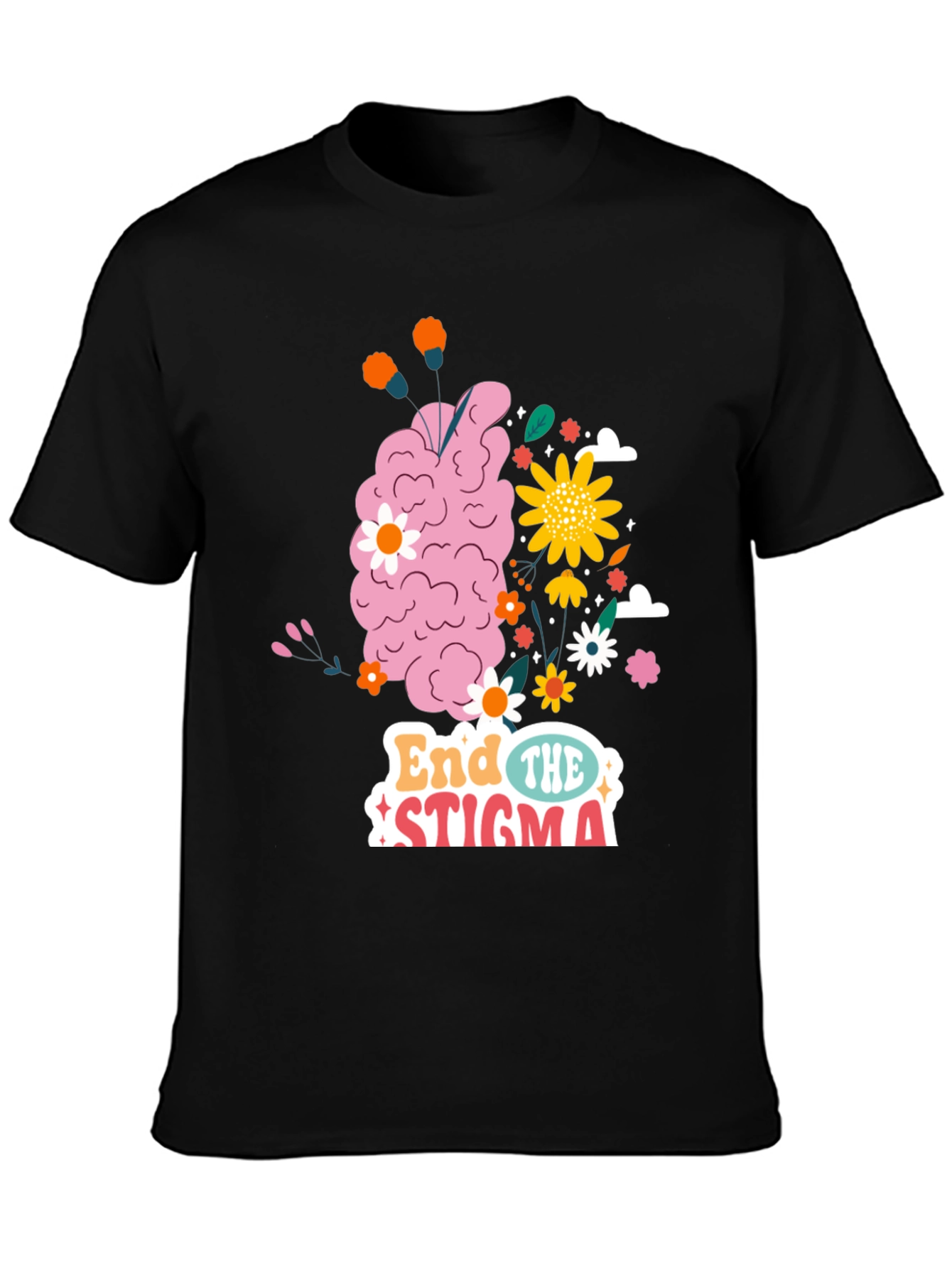 End The Stigma Brain Floral Graphic Tee