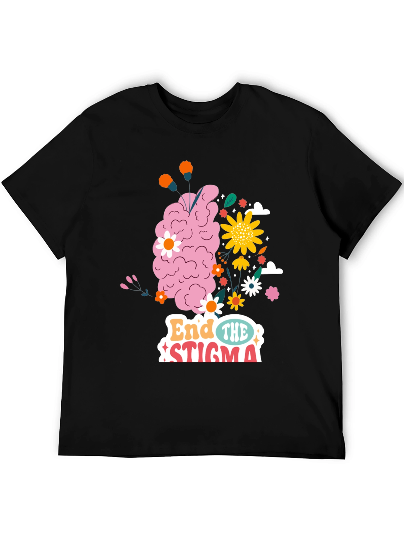 End The Stigma Brain Floral Graphic Tee