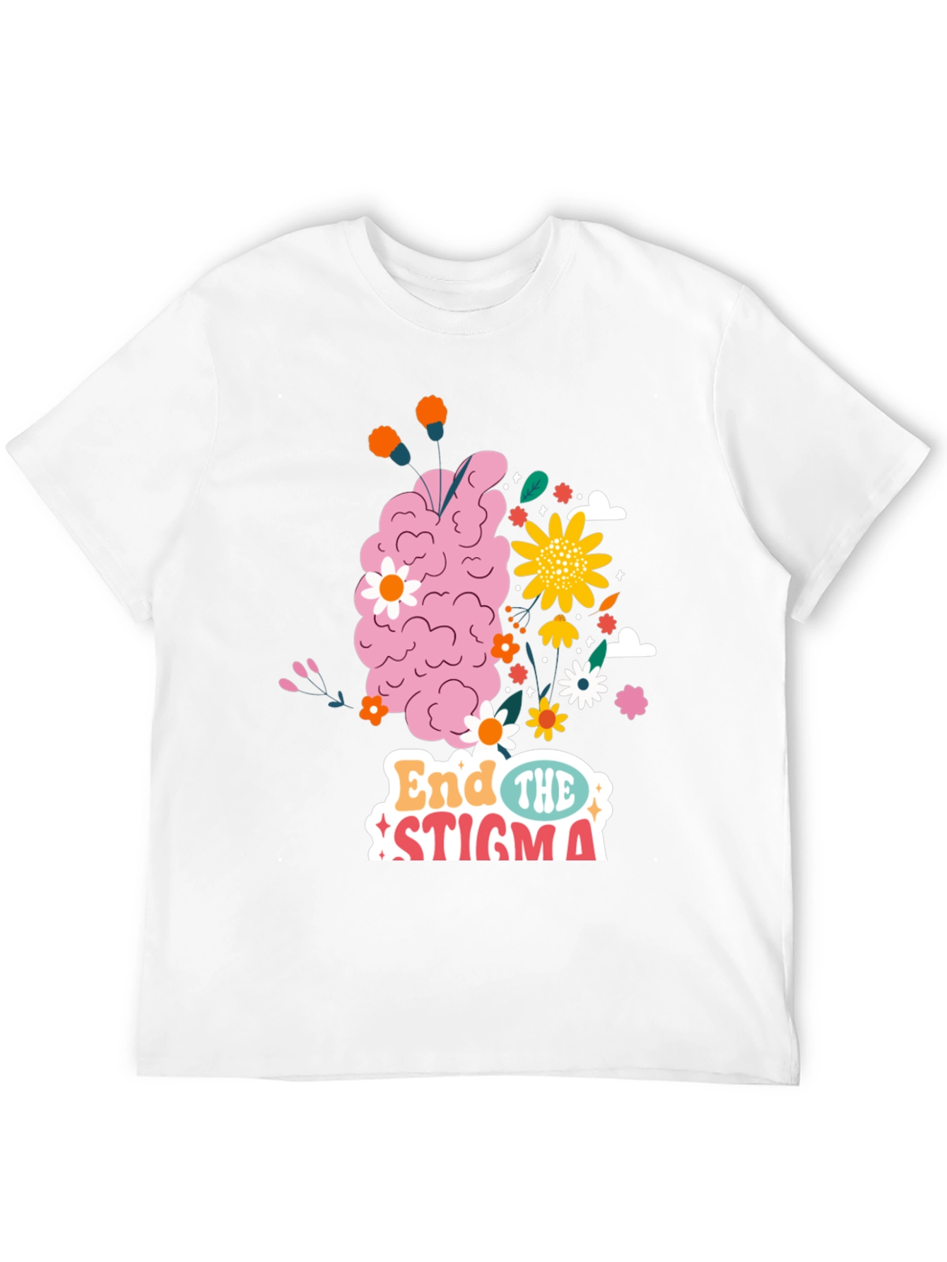 End The Stigma Brain Floral Graphic Tee