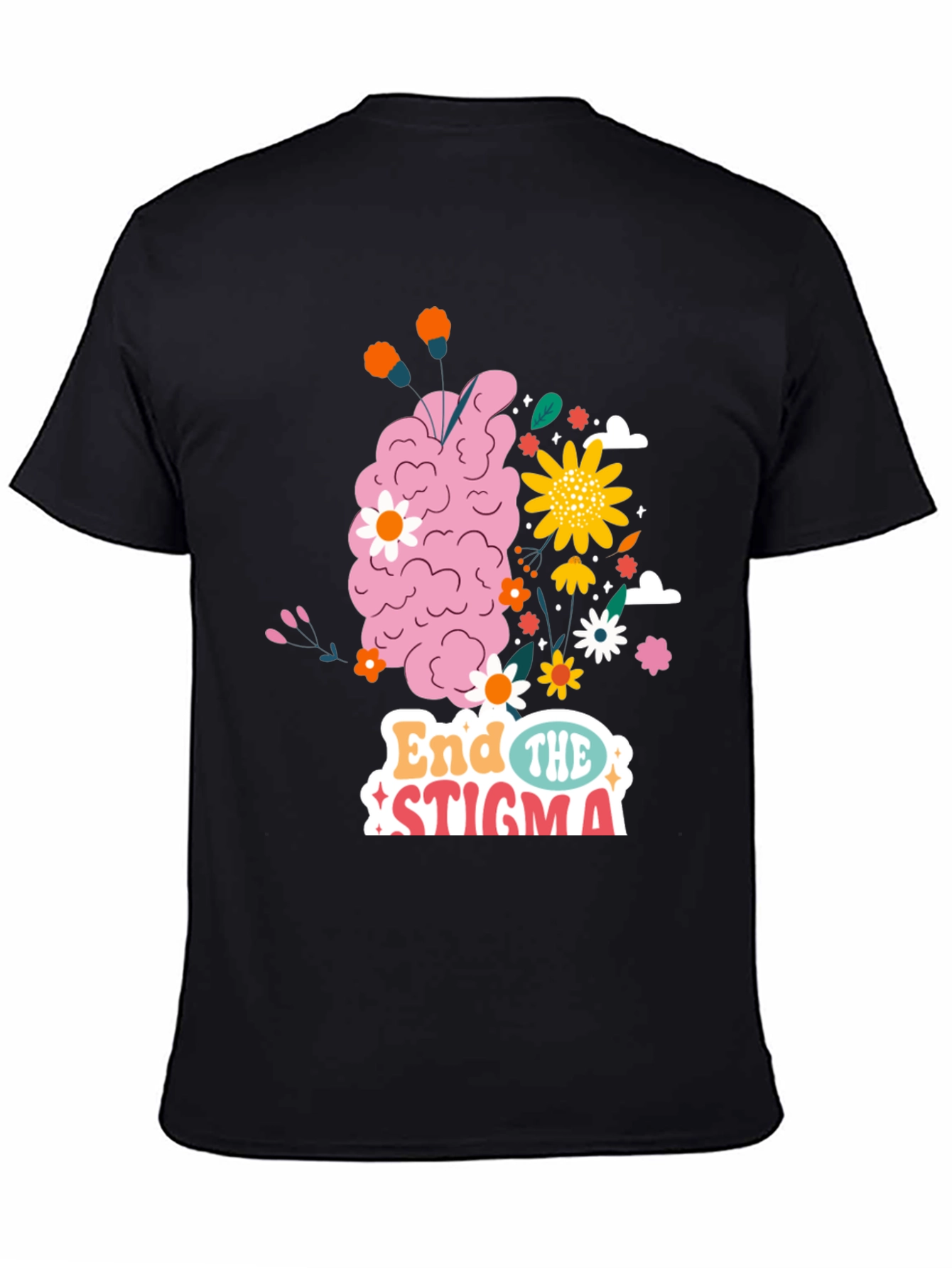 End The Stigma Brain Floral Graphic Tee