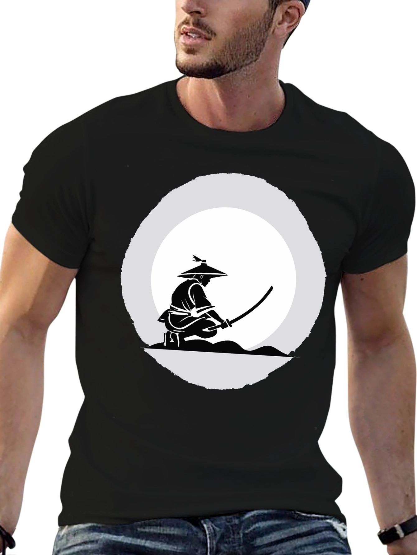 Samurai Graphic Tee - Mens Black T-Shirt